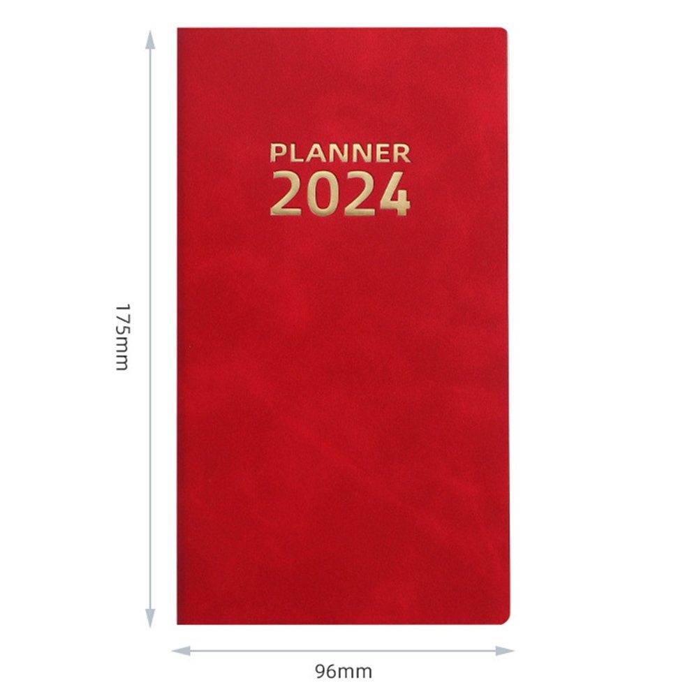 Blusmart Notizbuch 365 Tage Zeitmanagement-Notizbuch, Texturen, Glättungshandbuch red Feine