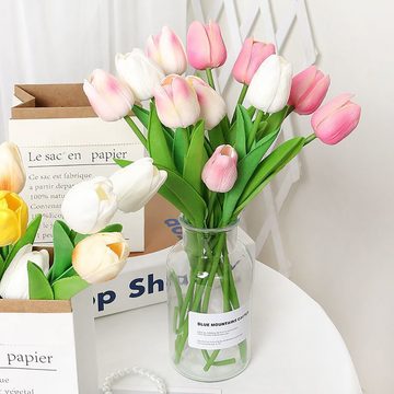 Kunstblumenstrauß Künstliche Tulpen gefälschte Blumensträuße Arrangement für Home Room, Juoungle