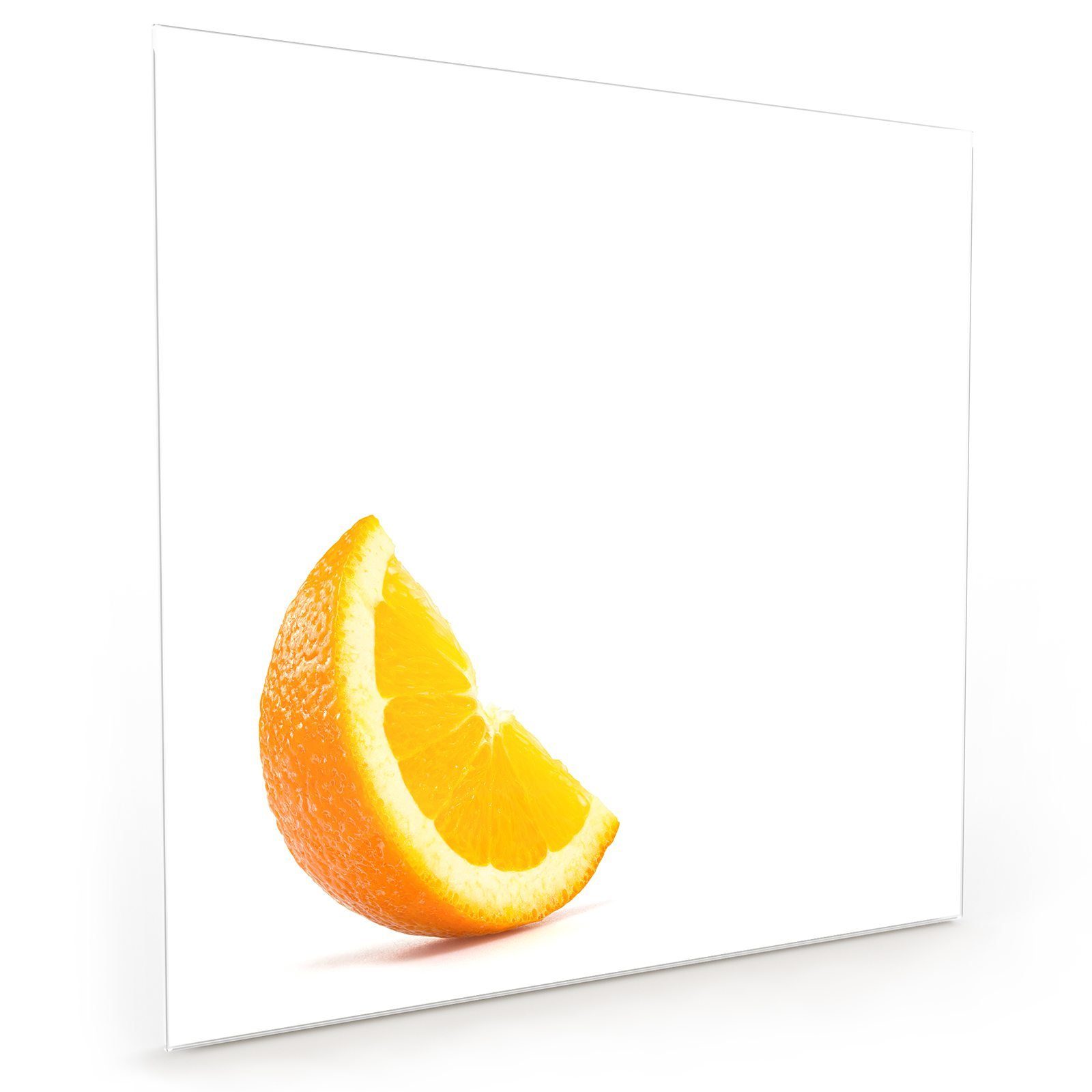 Primedeco Küchenrückwand Küchenrückwand Spritzschutz Glas mit Motiv Orangenschnitz