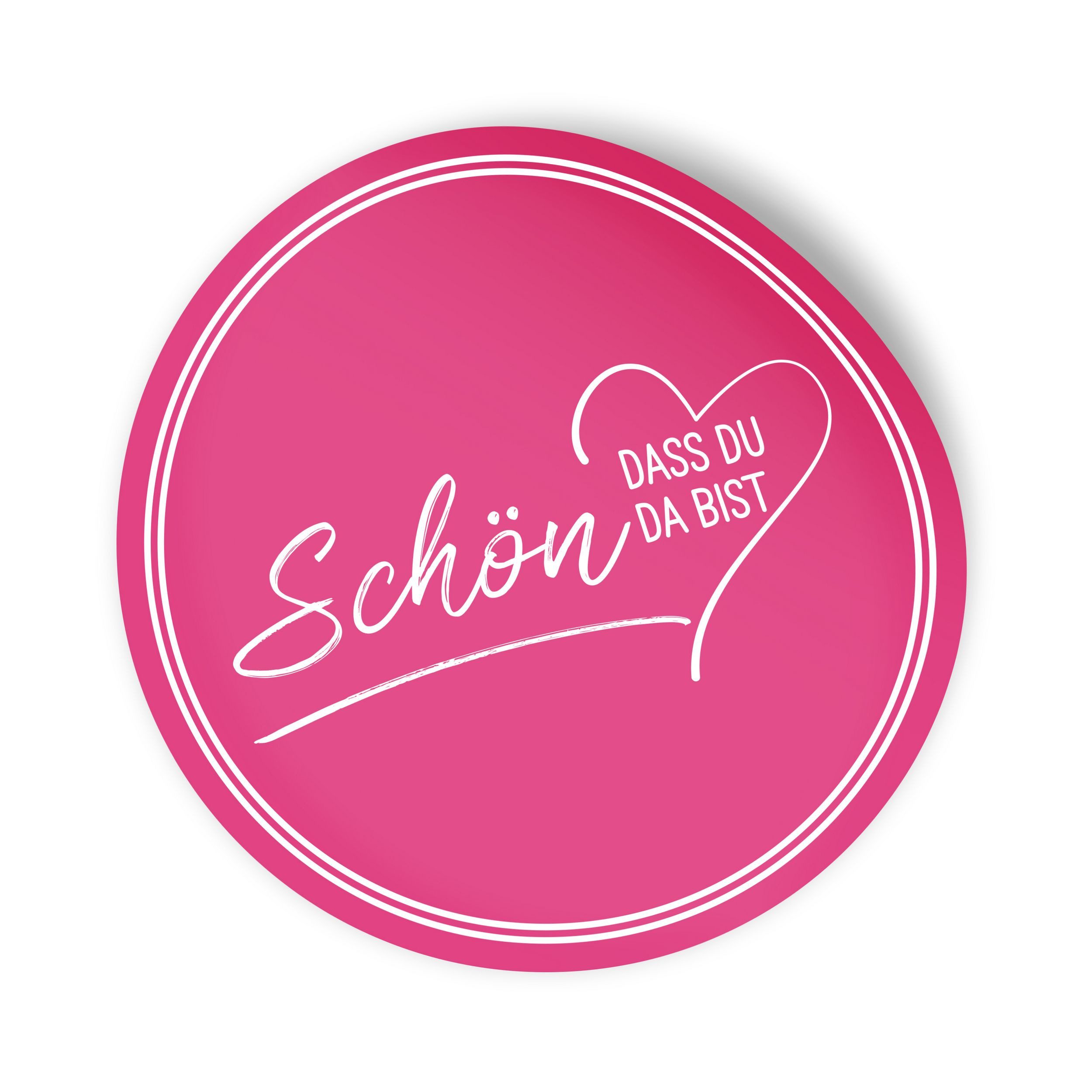 itenga Aufkleber ITENGA 24x Aufkleber Sticker 4cm rund Schön dass du da bist V2 pink