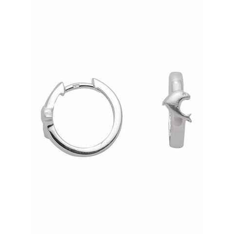 Adelia´s Paar Ohrhänger 925 Silber Ohrringe Creolen Delphin Ø 14,5 mm, Silberschmuck für Damen