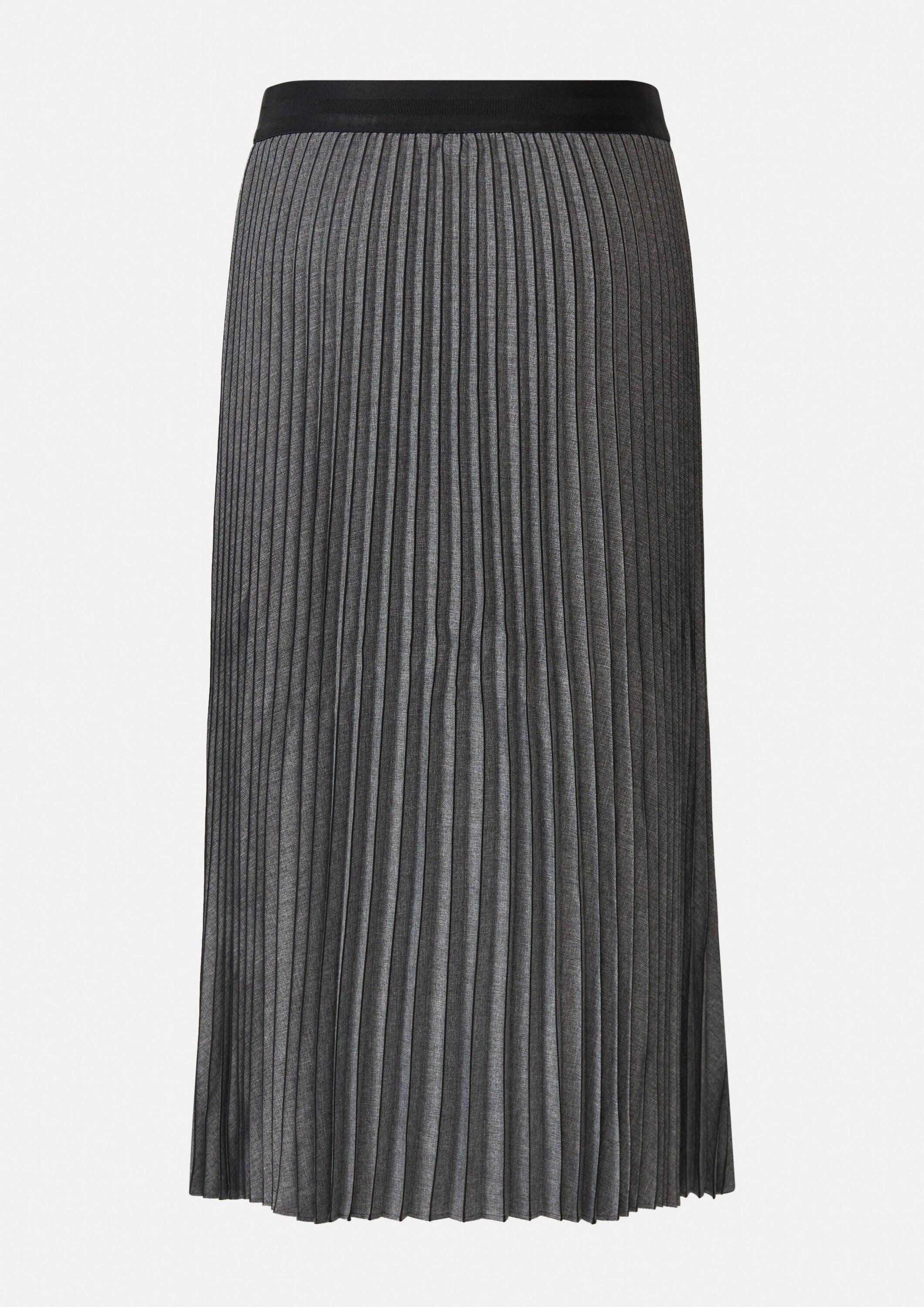 comma Midirock Rock Plissierter Flanellrock in Midilänge