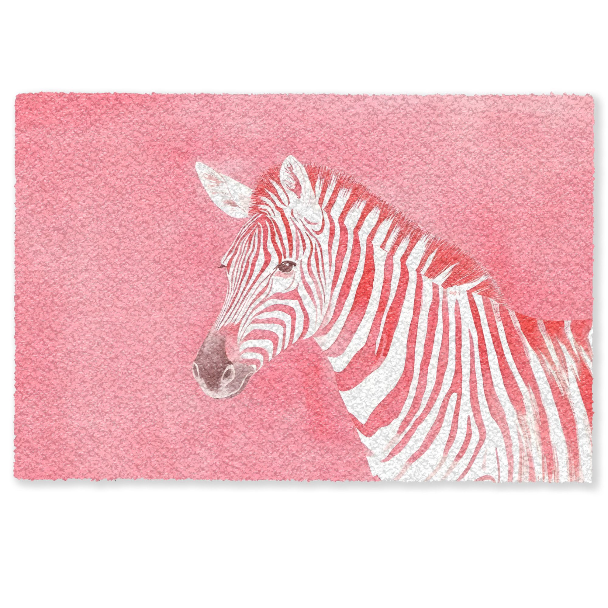 MuchoWow Fußmatte Zebra - Rosa - günstig online kaufen