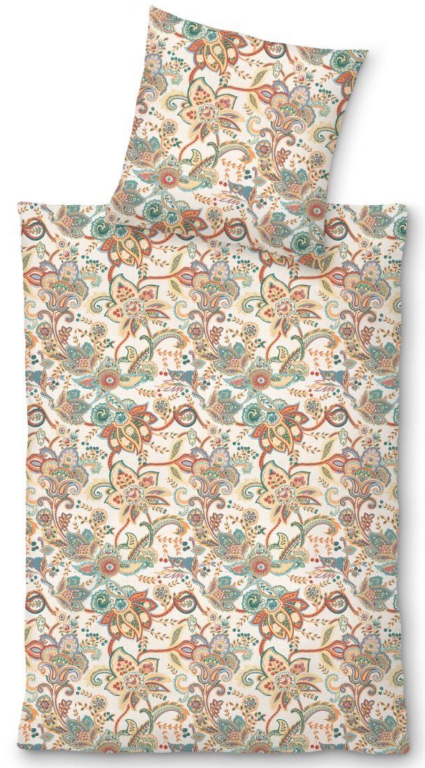 LIVING DREAMS Bettwäsche Bettwäsche-Set AUTUMN PAISLEY reine Baumwolle Satin made in Europe, hautfreundlich atmungsaktiv temperaturausgleichend