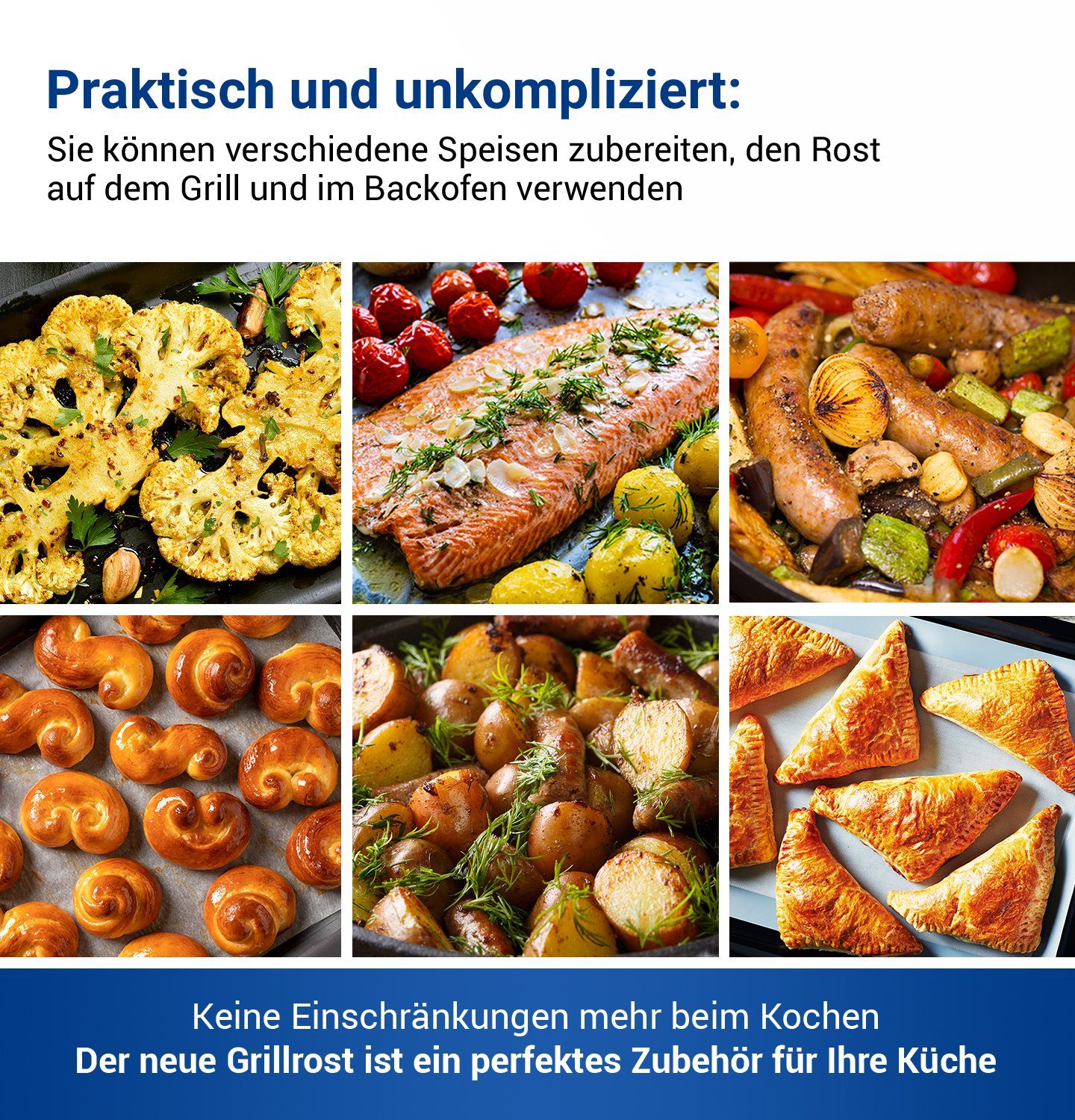 VIOKS Grillrost Backofengitter Backofenrost verstellbar tief, Rost ausziehbar für Backofen, Herd – Bild 4 von 5
