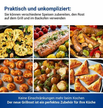 VIOKS Grillrost Backofengitter Backofenrost verstellbar tief, Rost ausziehbar für Backofen, Herd