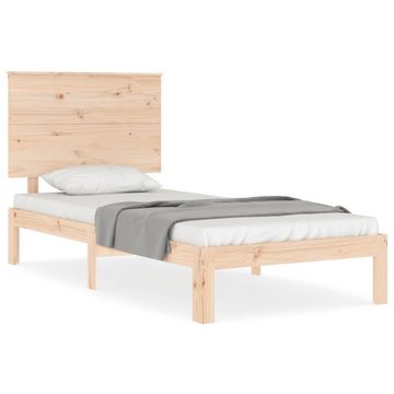 vidaXL Bett Massivholzbett mit Kopfteil