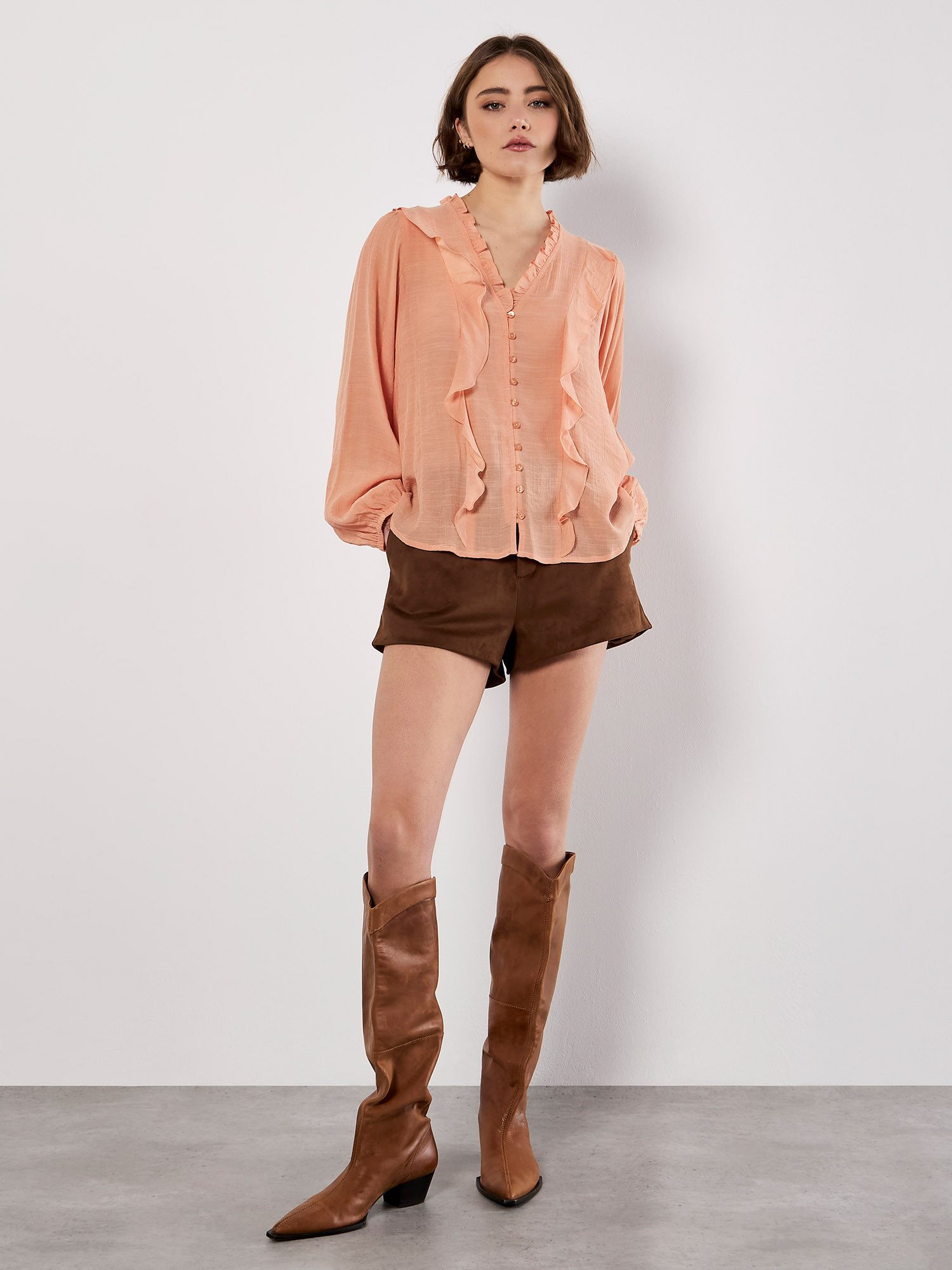 Apricot Rüschenbluse Unibluse mit Rüschen günstig online kaufen