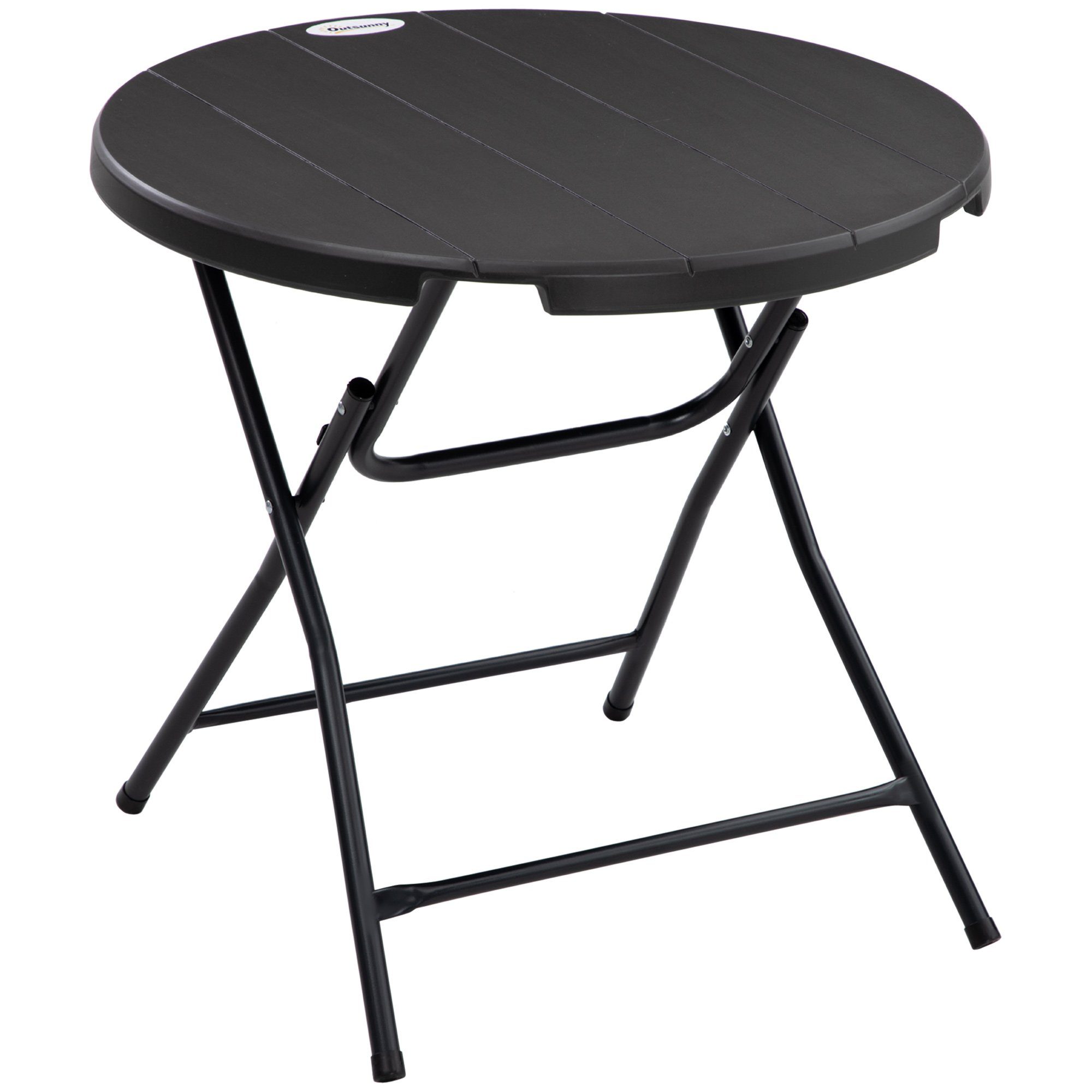 Outsunny Gartentisch »rund, klappbar, Holzoptik« (Set, 1St
