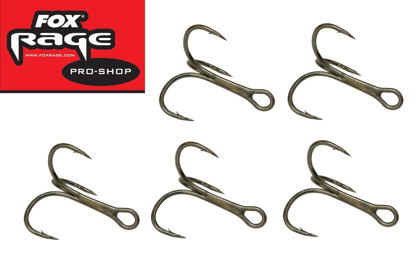 Fox Rage Drillingshaken Fox Rage Drillinge Powerpoint Treble Hook Haken - 5 Drillingshaken