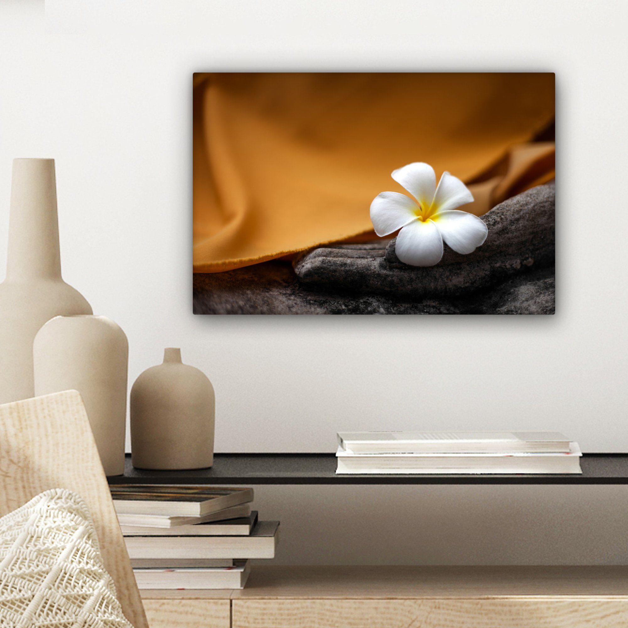 OneMillionCanvasses® Leinwandbild Lilie Wandbild Leinwandbilder, 30x20 cm St), Wanddeko, (1 Blume, Aufhängefertig