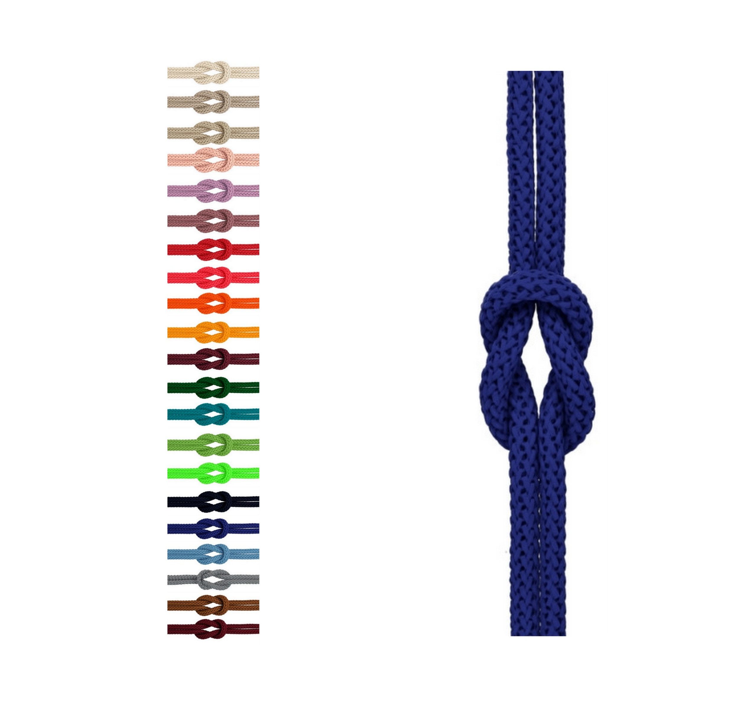 PaulZdrada Kordel 5 m Kordelschnur Geflochten Polyester dehnbar Rund Ø 6 mm Deko Seil