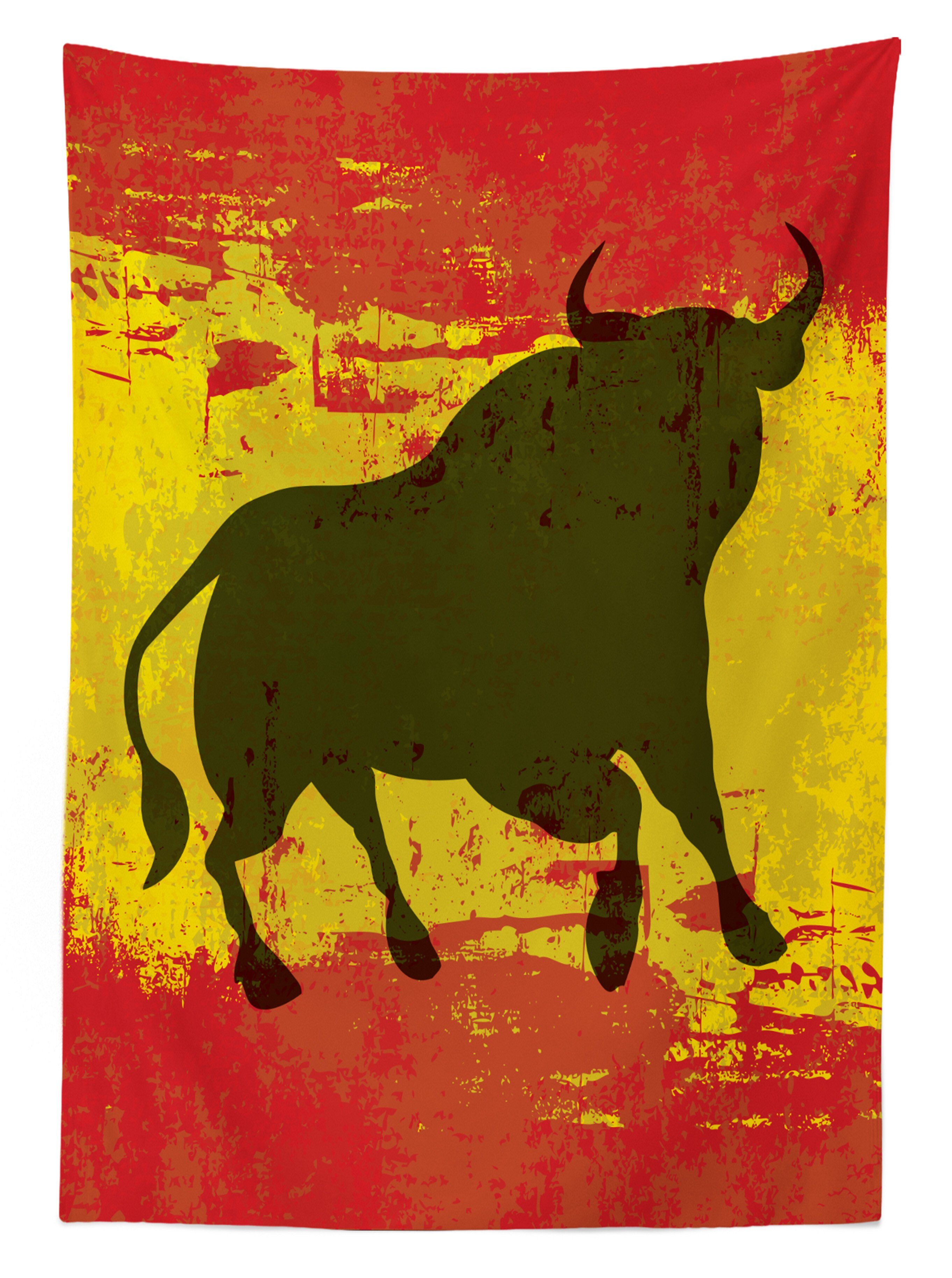 Abakuhaus Tischdecke Farbfest Waschbar Silhouette Für Bull Spanisch Klare auf Farben, Flagge den Außen geeignet Bereich
