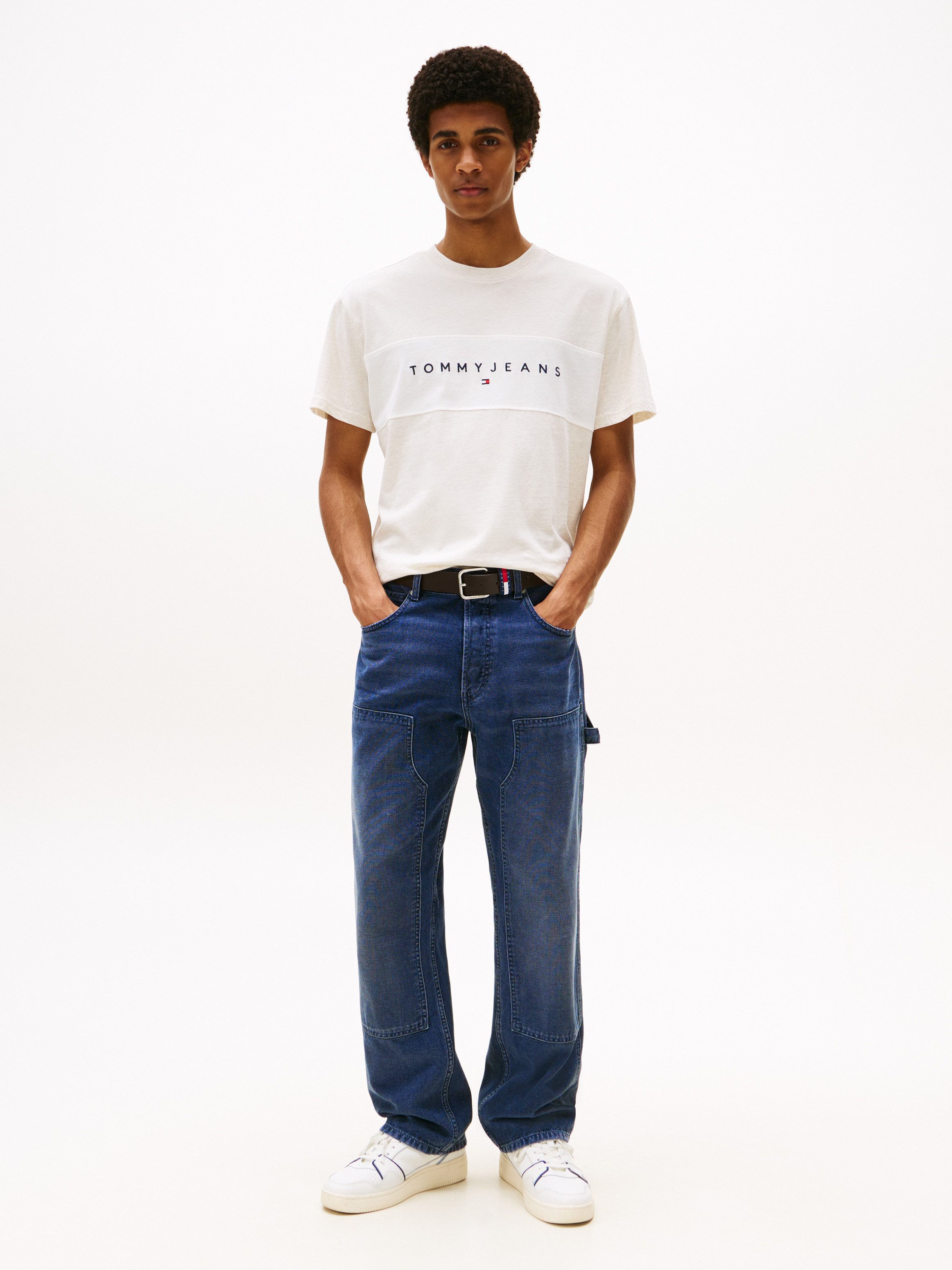 Tommy Jeans T-Shirt TJM REG CBLK LINEAR LOGO TEE günstig online kaufen