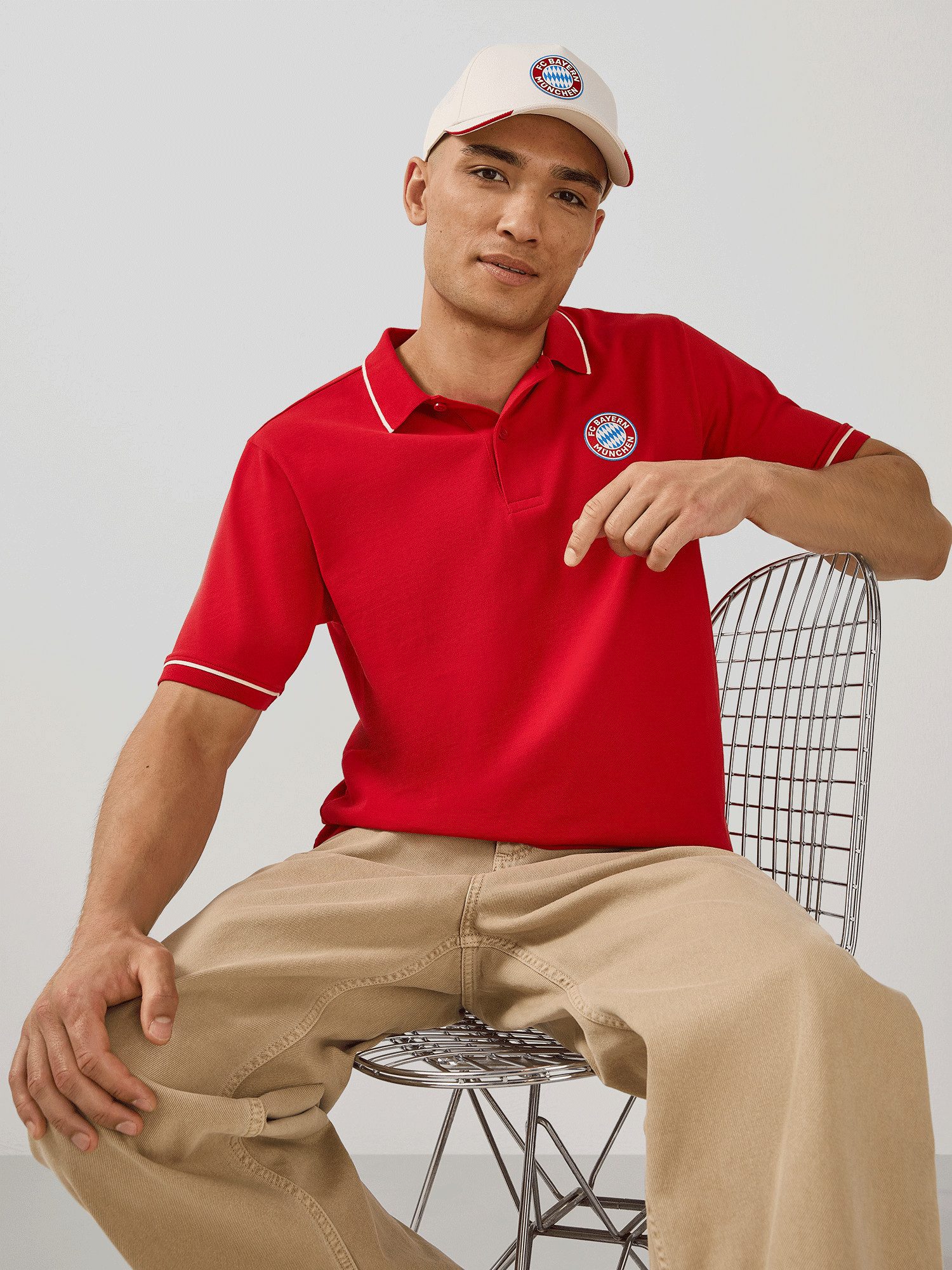 FC Bayern München Poloshirt FC Bayern München, Poloshirt Essentials, Herren, Rot – Bild 5 von 5