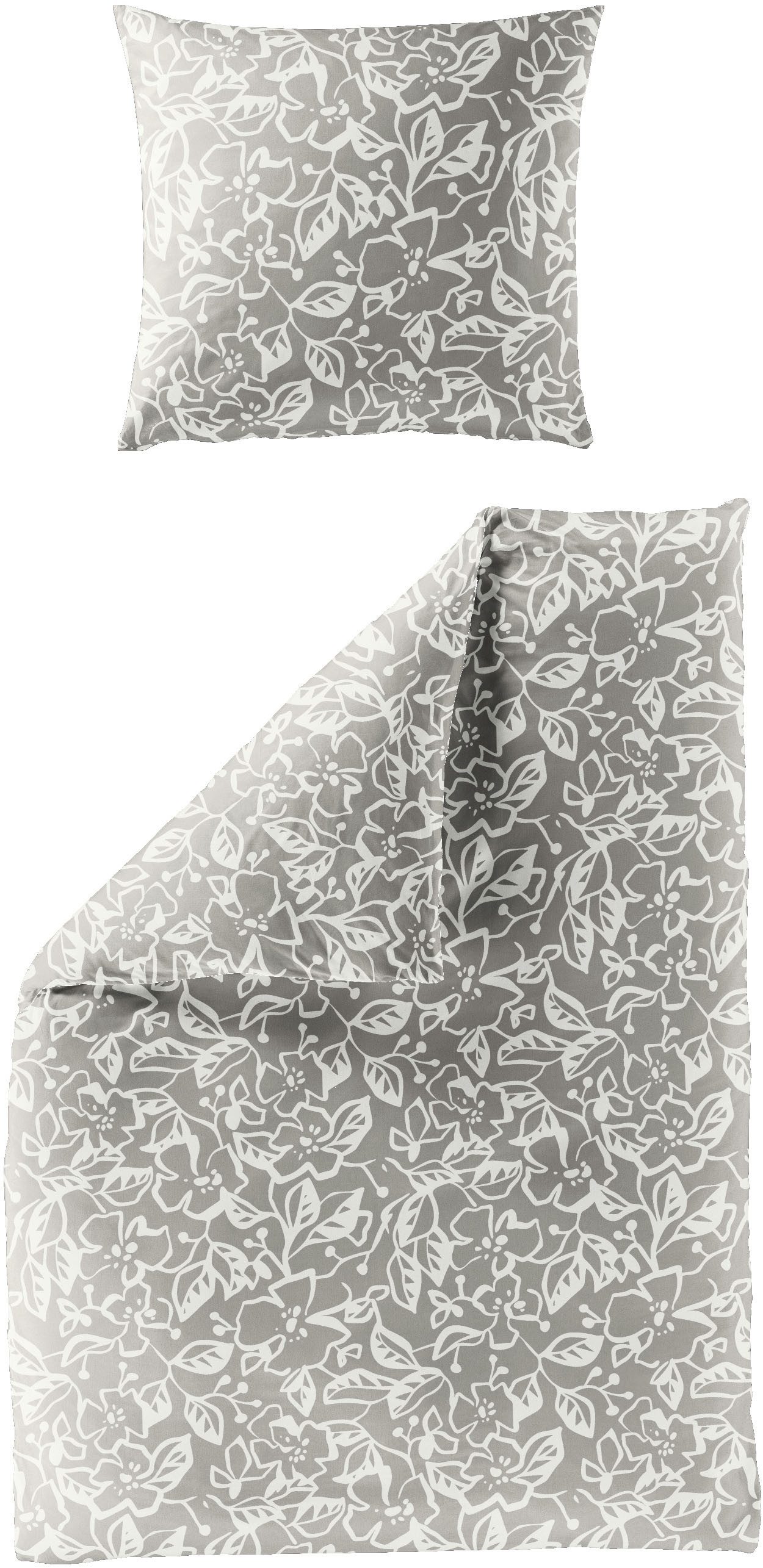 BIERBAUM Bettwäsche 4174, Mako-Satin, 2 teilig, Mako-Satin, 100 % Baumwolle, pflegeleicht