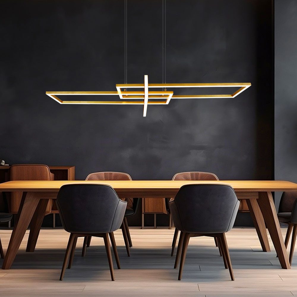 TRIO Leuchten LED Deckenleuchte, Leuchtmittel nicht inklusive, LED Design Decken Pendellampe messing matt Wohn Ess Zimmer Beleuchtung