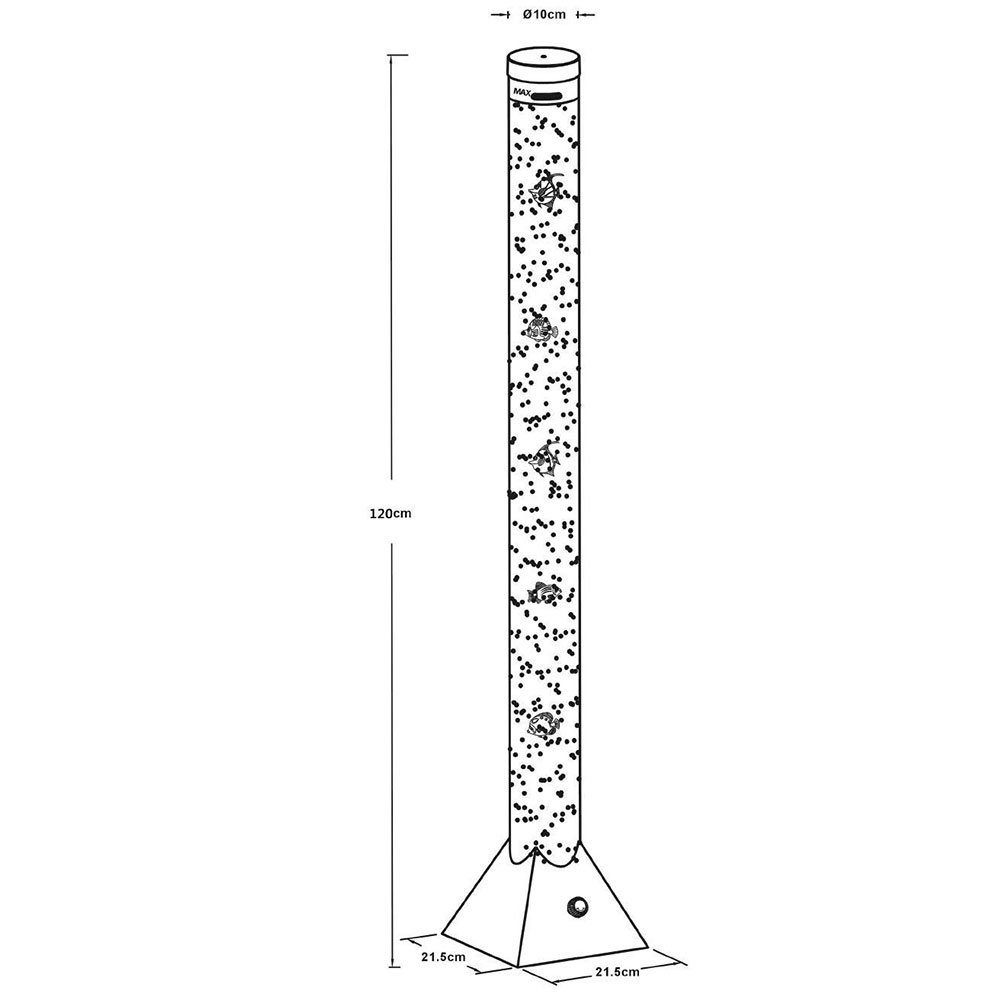 Sprudelsäule Dekolampe Farbwechsel, Wassersäule Globo Stehlampe verbaut, fest Dekolicht, Fische LED Farbwechsel LED-Leuchtmittel