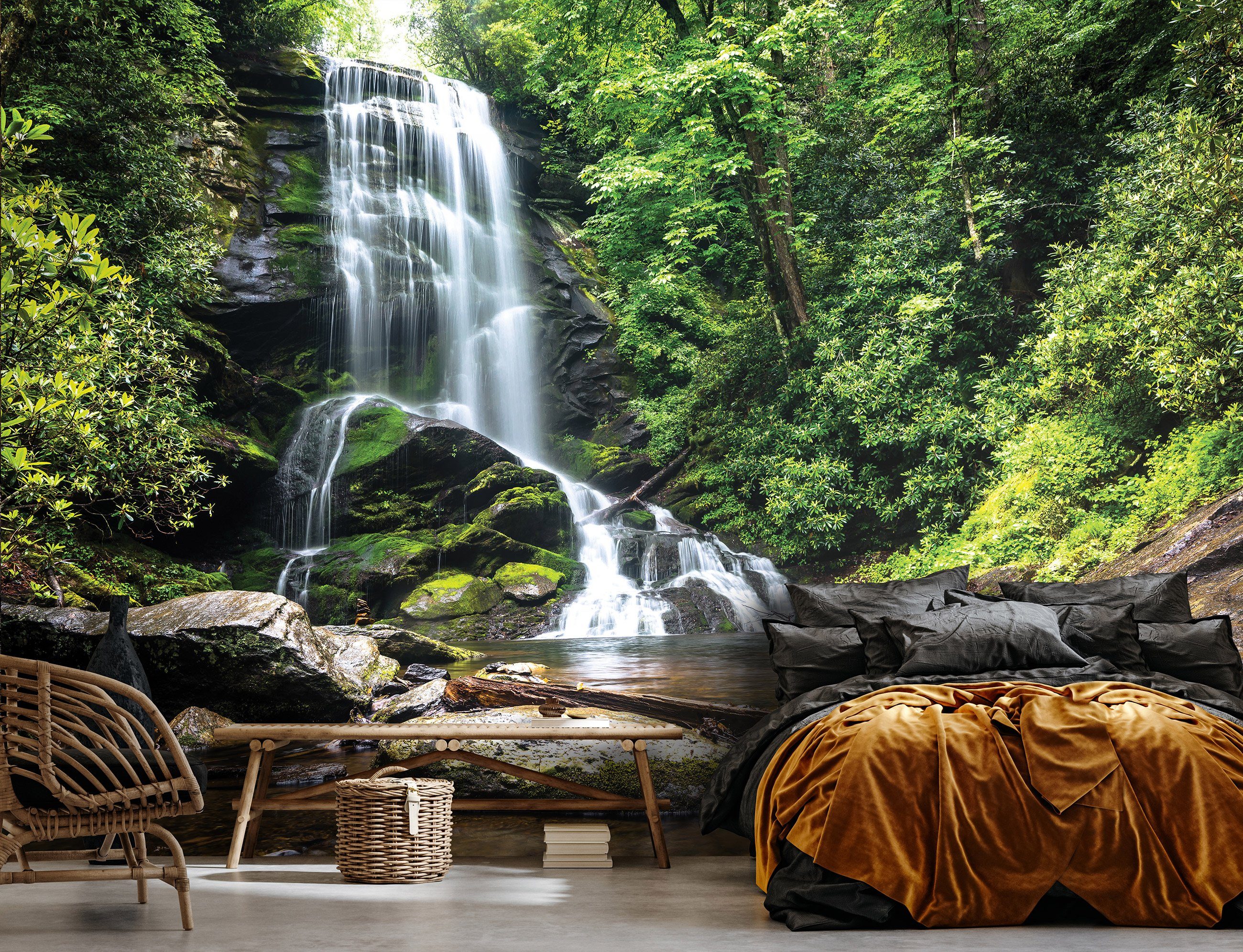 Wallarena Fototapete Wasserfall Wald Natur Vlies günstig online kaufen