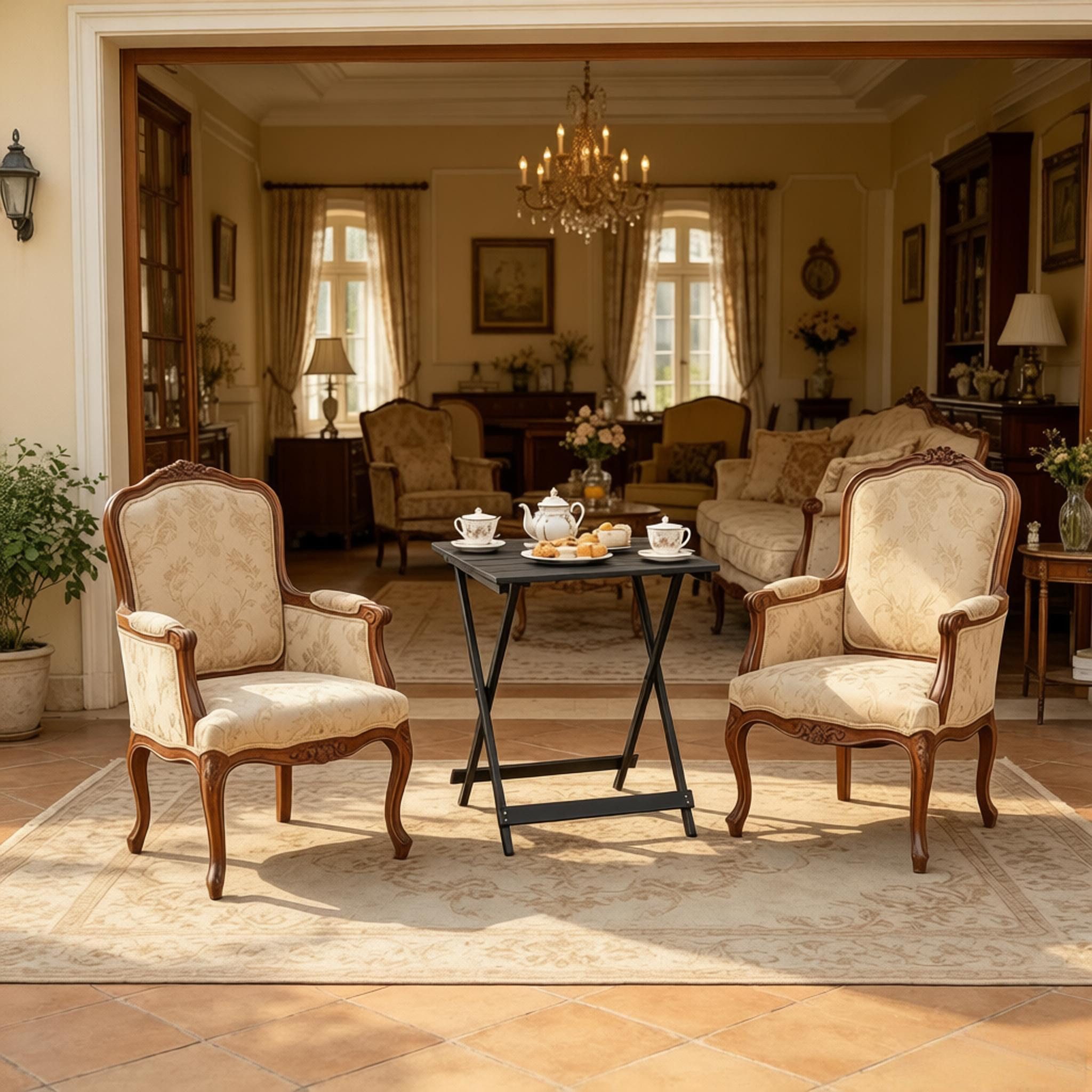 CHICFURN Gartentisch Außen Seitentisch, Balkontisch (Packung, 1-St., Klappbarer Tisch für Außenbereiche), 47 × 50,5 × 59,5 cm, Schwarz