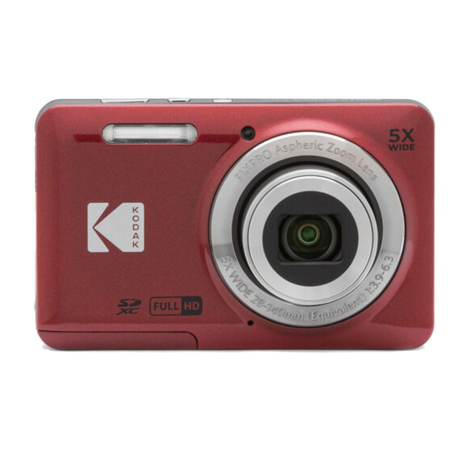 Kodak Pixpro FZ55 Kompaktkamera (CMOS-Senosr, 28-mm-Weitwinkel, 2.7-Zoll-LCD) Rot