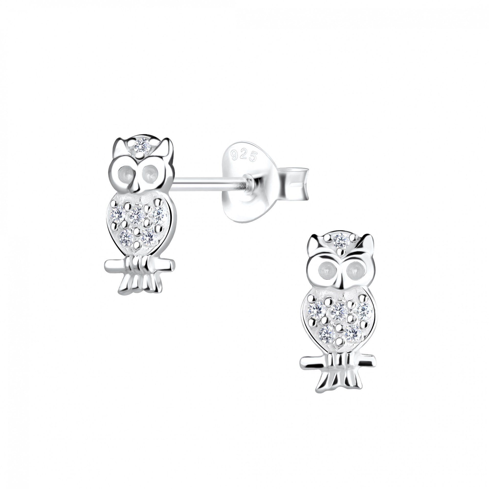 ALEXANDER YORK Paar Ohrstecker EULE Zirkonia weiß. 2-tlg. günstig online kaufen