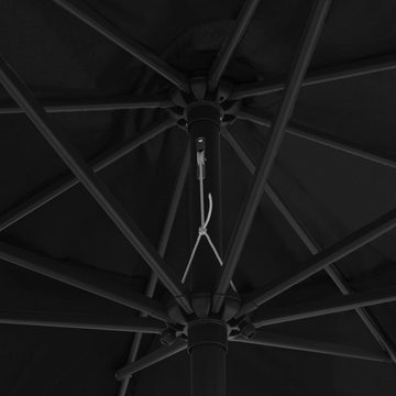 furnicato Sonnenschirm mit Metall-Mast 390 cm Schwarz