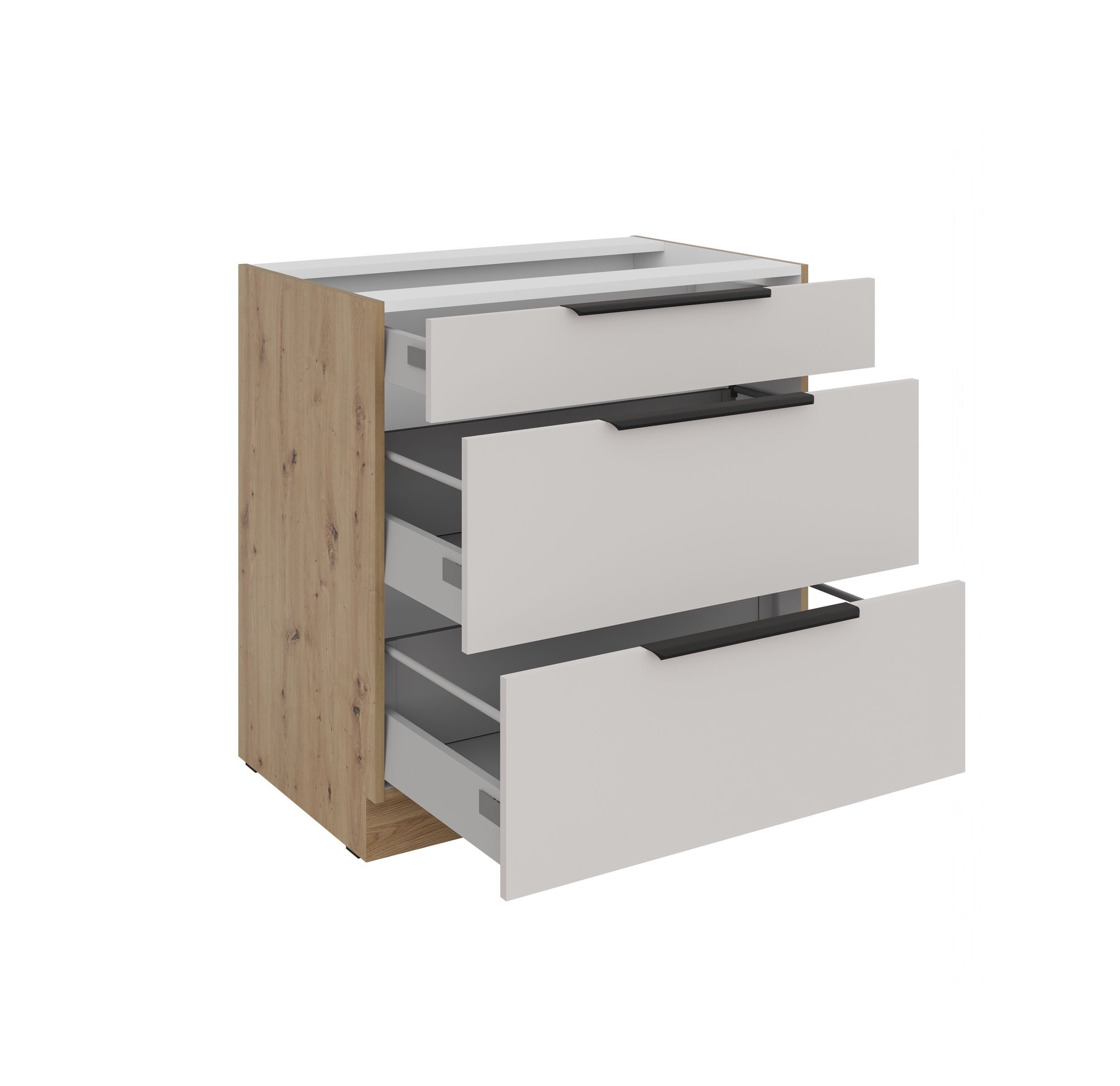 Küchen-Preisbombe Auszugsunterschrank 80 cm Küche SOLANO Kaschmir beige Vol günstig online kaufen