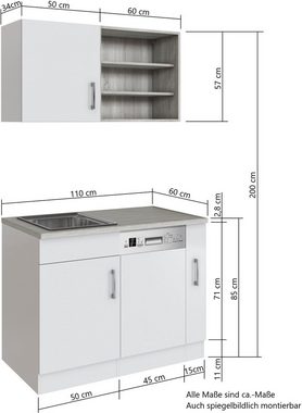 HELD MÖBEL Küche Mali, Breite 110 cm, mit E-Geräten