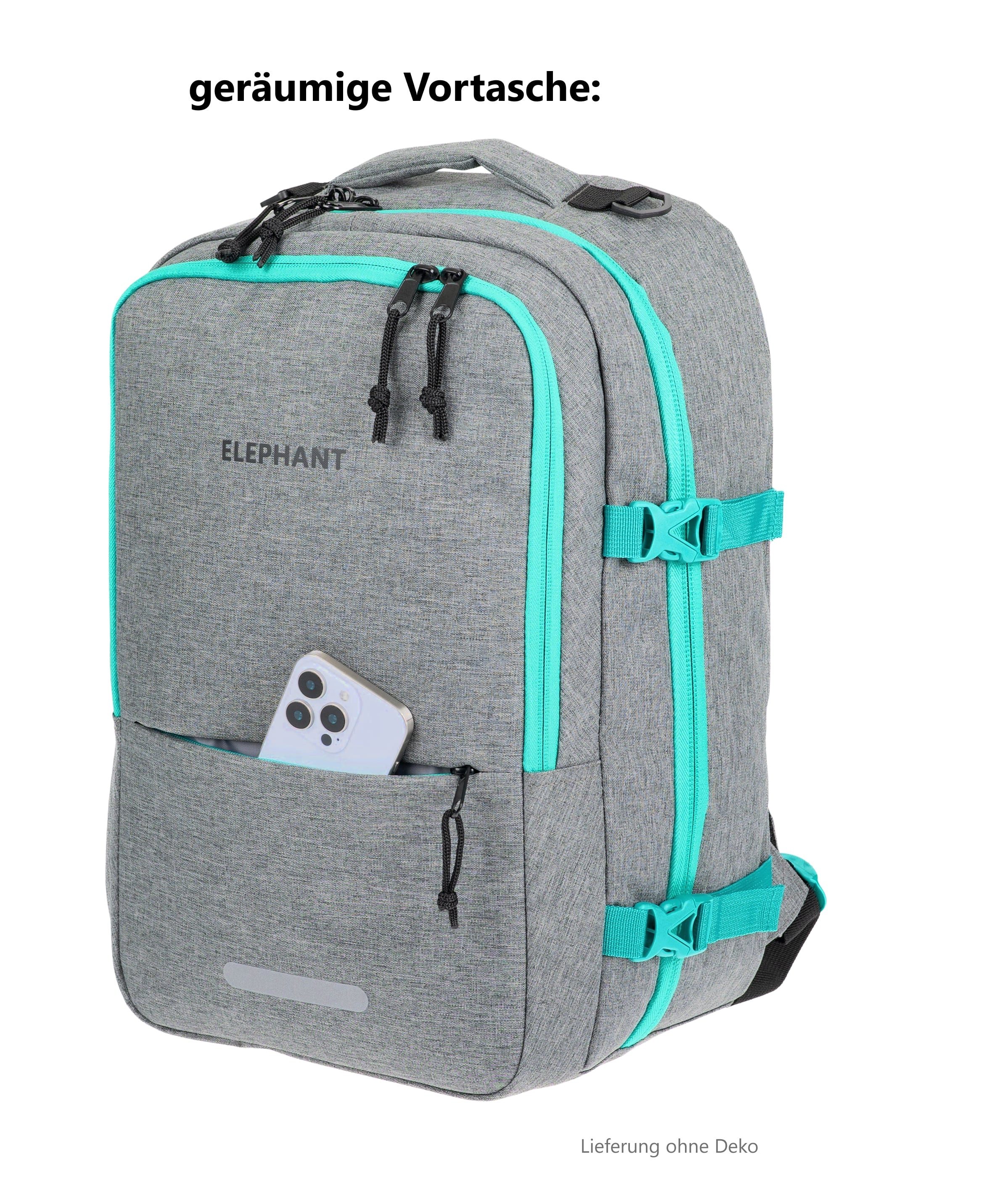 ELEPHANT Rucksack Handgepäck Flugzeug Laptop Fach Geheimtasche Daypack, Reisegepäck Gepäck Overnight Weekender Pendler Fly Medium Large