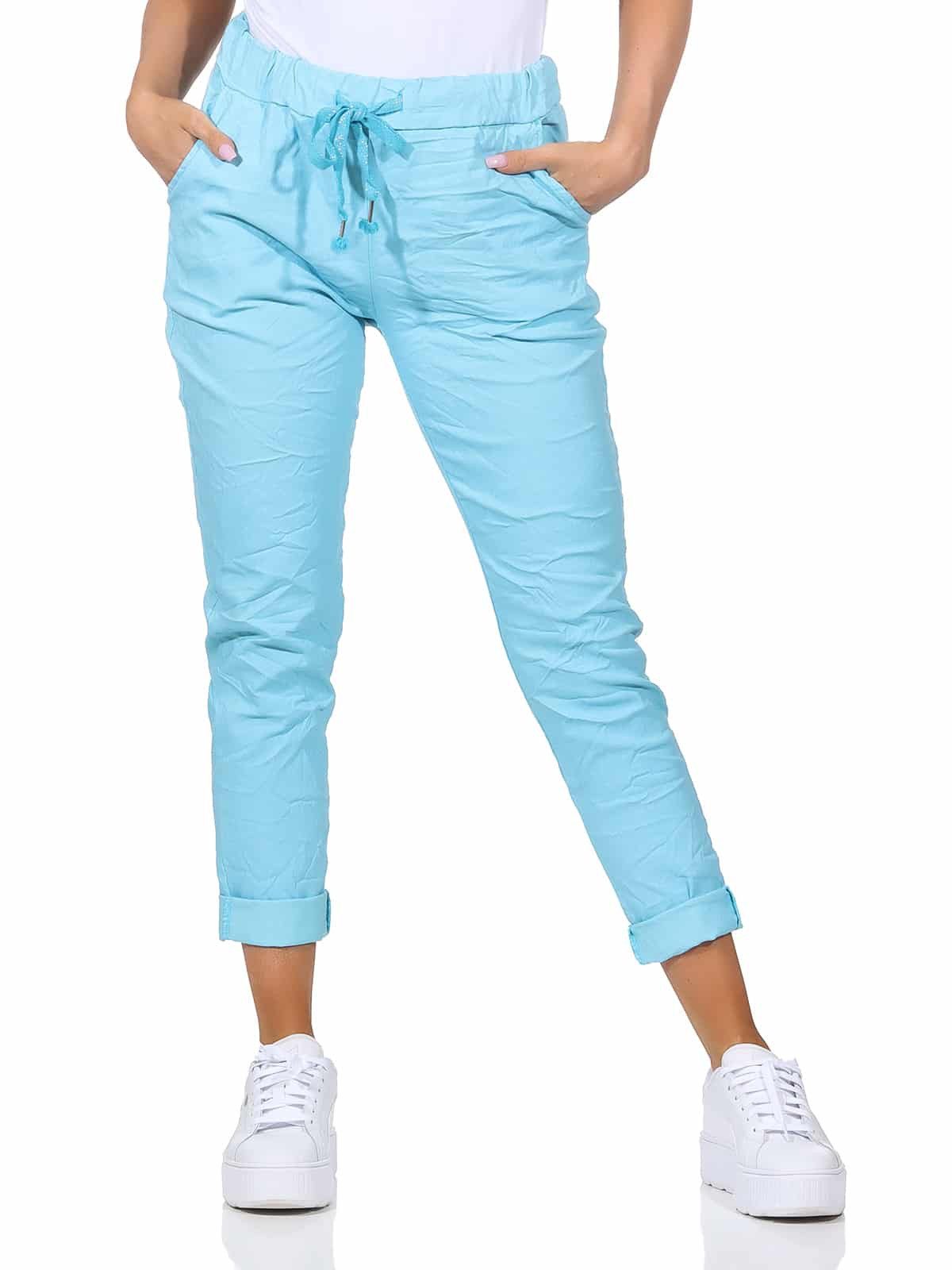 Schlupfhose Damen Sommerhose bequeme Chinohose mit Stretch
