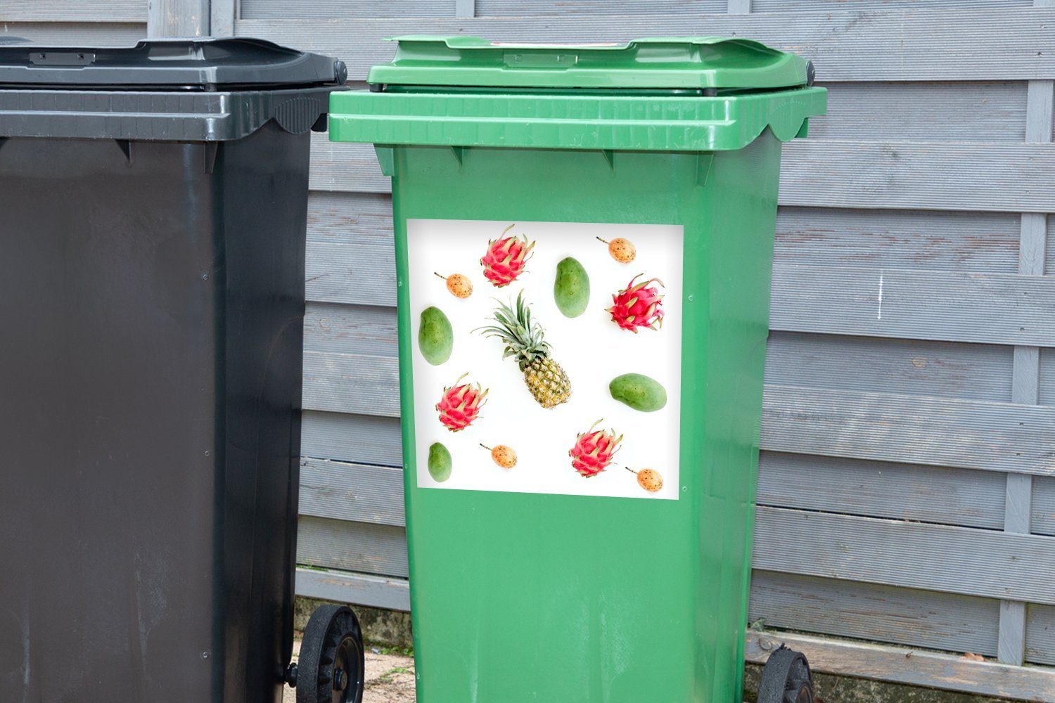 Mülleimer-aufkleber, MuchoWow - - St), Tropisch Wandsticker Mülltonne, Mango Container, Obst (1 Sticker, Abfalbehälter