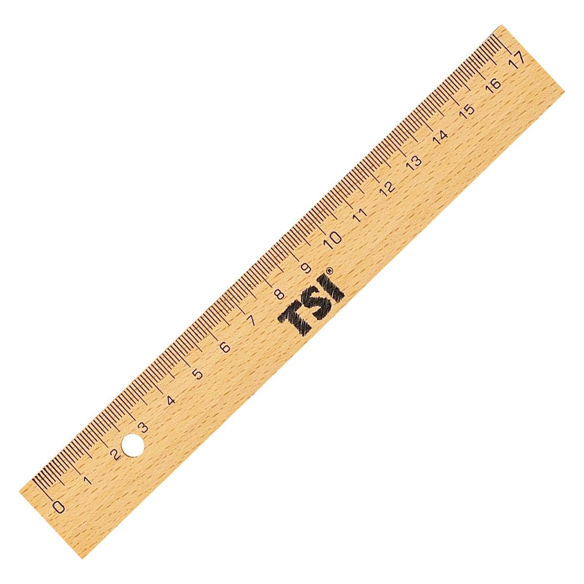 TSI Schreibwaren Lineal Holzlineal 17 cm mit Metallkante