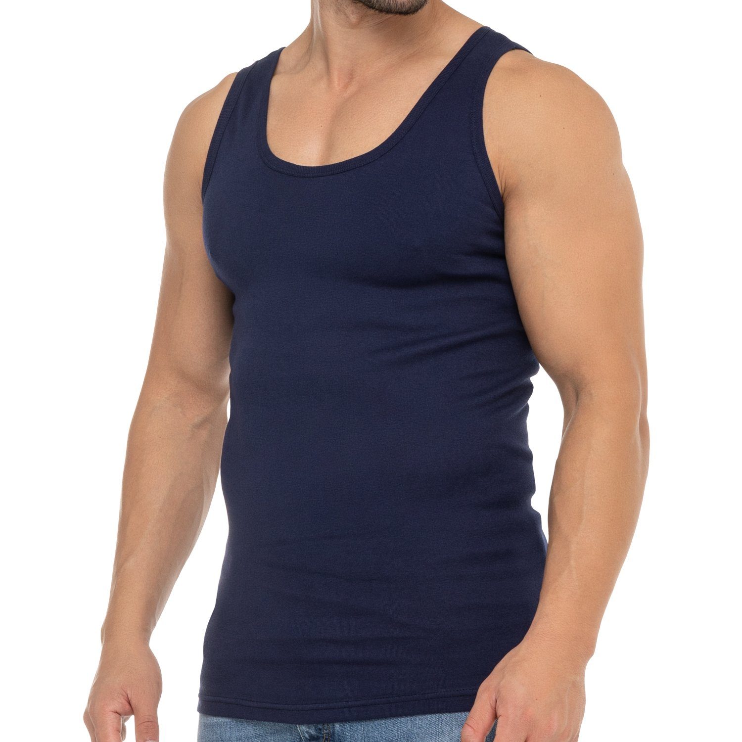 Business Top Baumwolle Achselhemd Navy Herren Tank Unterhemd celodoro aus