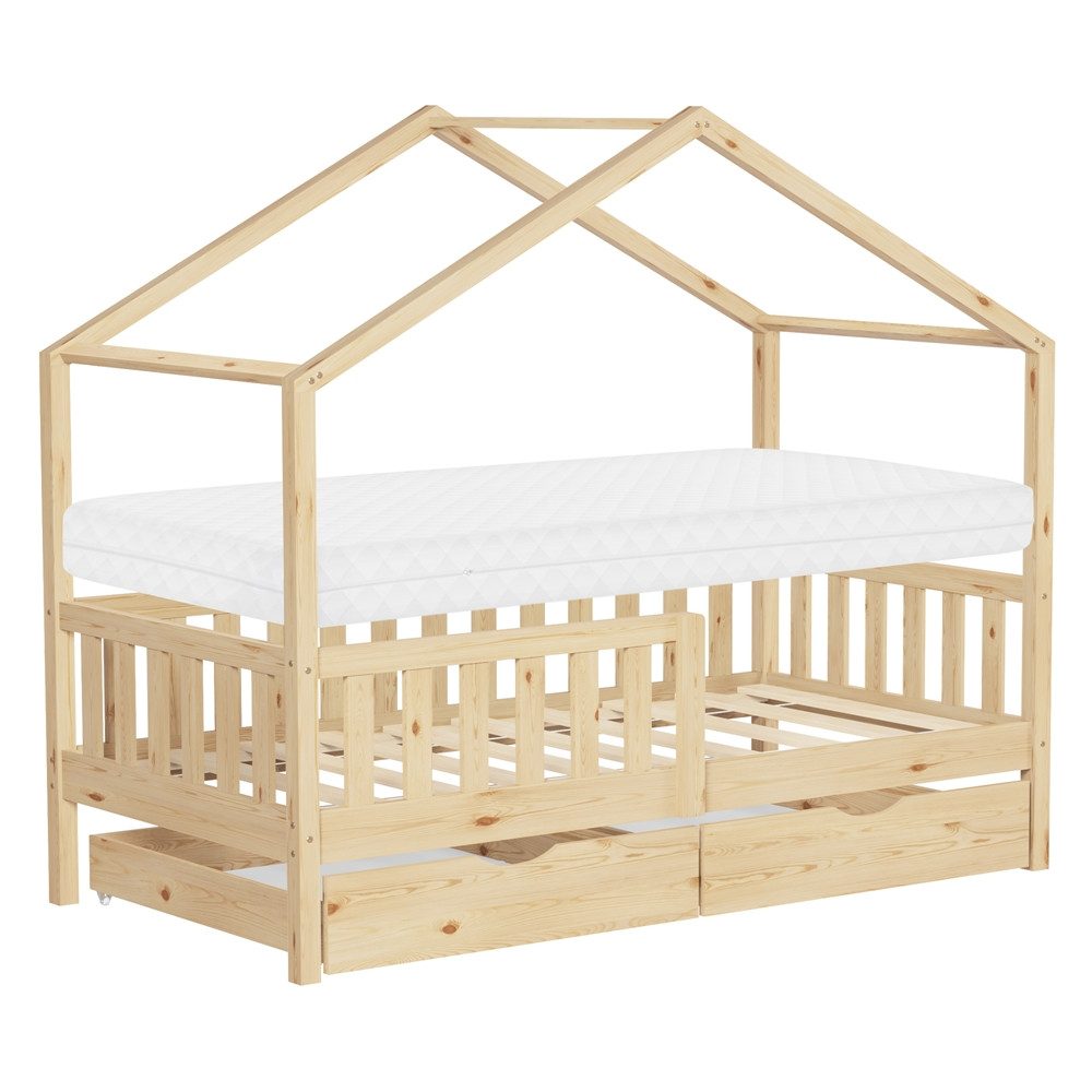 ML-DESIGN Spielbett Hausbett Kinderbett inkl. 2 günstig online kaufen