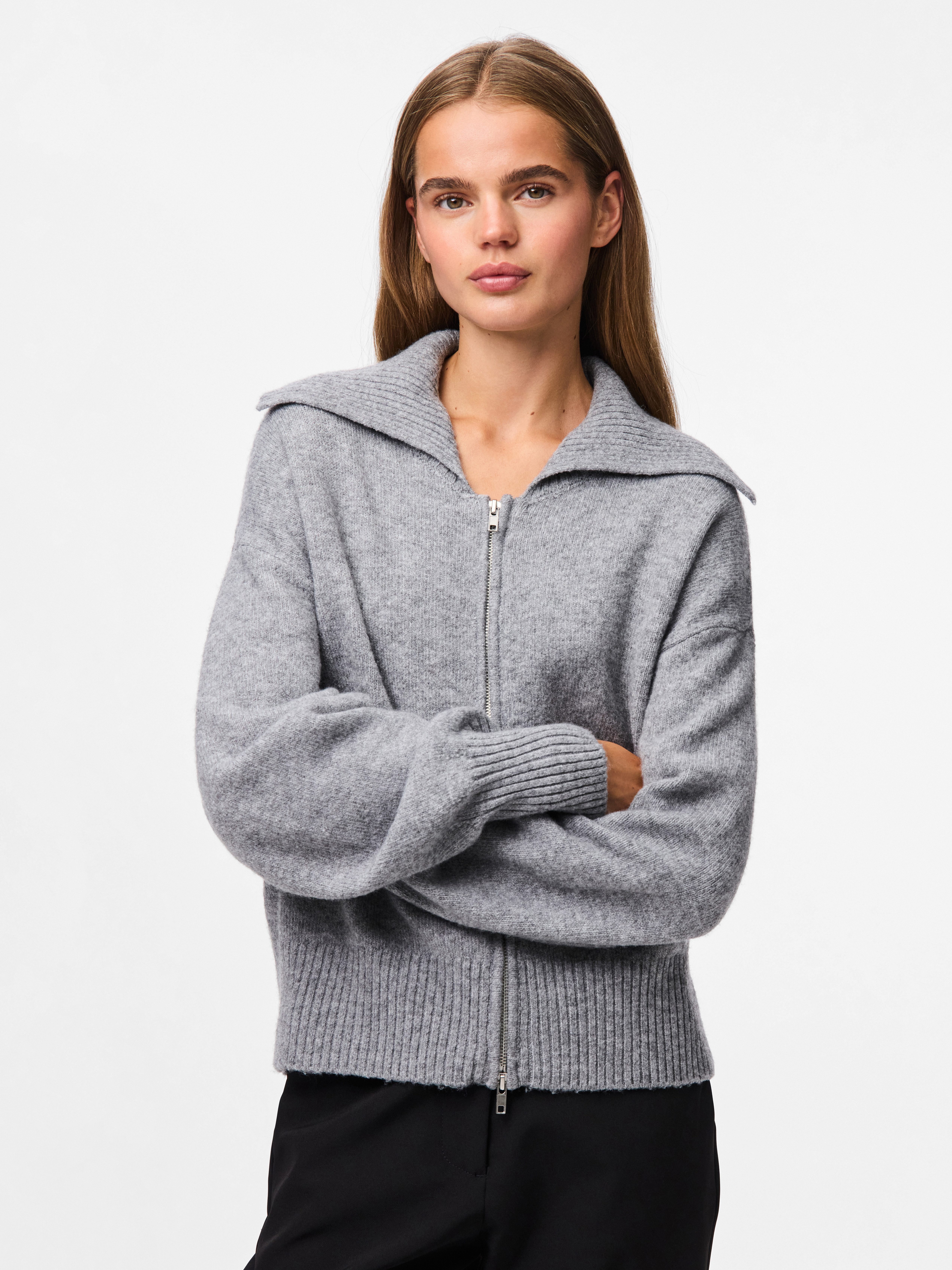 pieces Strickjacke PCMALOU LS ZIP KNIT günstig online kaufen