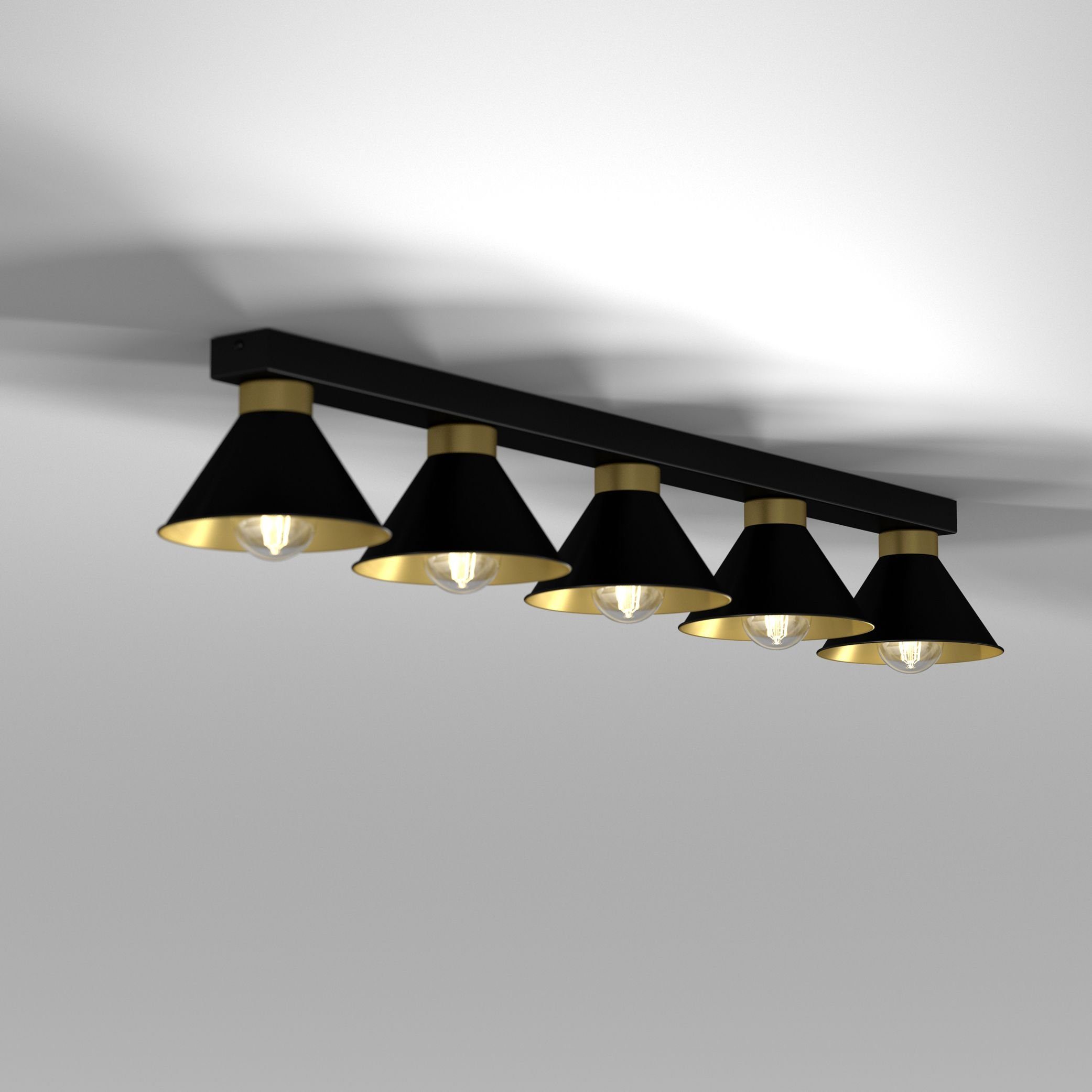 Licht-Erlebnisse Deckenleuchte RIAN, Metall Orange Leuchtmittel, cm Deckenlampe E27 50 Ø ohne Industrie Design Weiß
