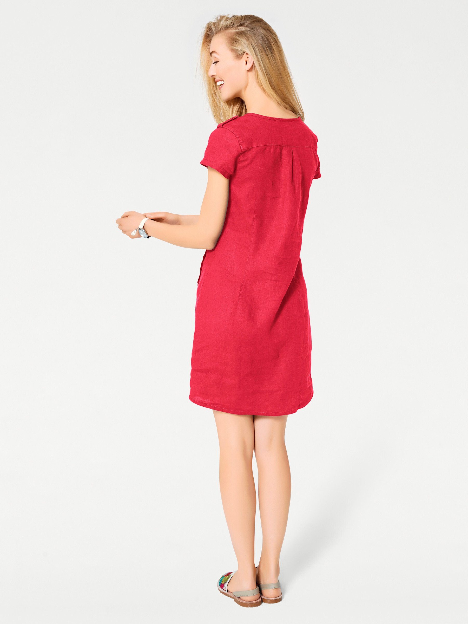 heine Etuikleid Leinenkleid Kurzarm
