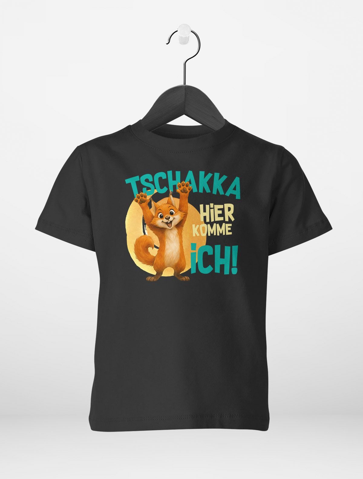 Print-Shirt Kinder T-Shirt Kinder Eichhörnchen Lustiges Tschakka Comic Tiermotiv