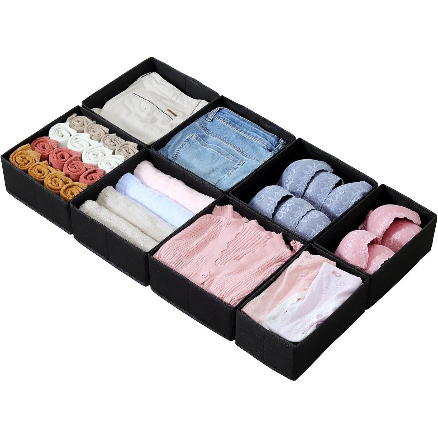 LuxusKollektion Schubladeneinsatz Schubladen Organizer PAX 8er Set Schwarz für Pax Schrank 100x58