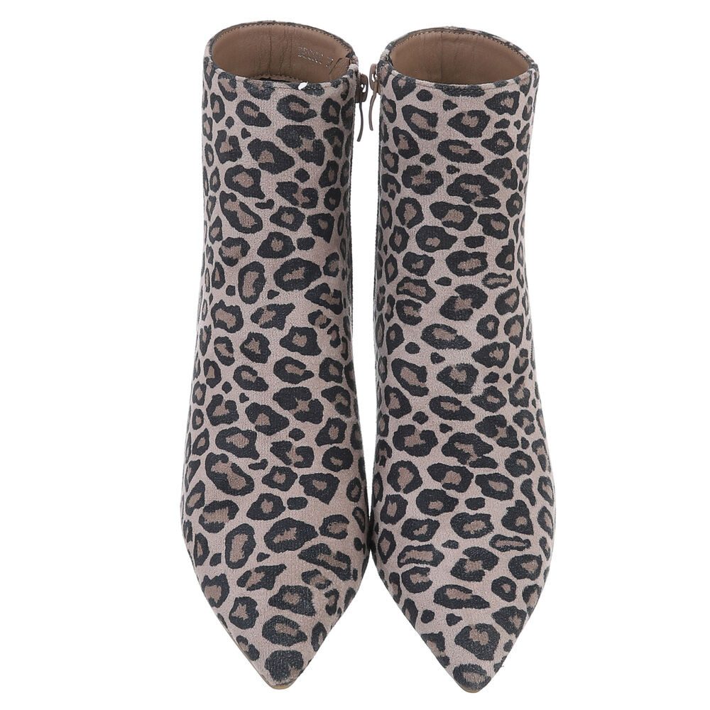 Ital-Design Elegante Stiefelette mit Absatz für Damen - Alltagsschuhe Stiefelette (89852630) Pfennig-/Stilettoabsatz Stiefeletten in Beige – Bild 4 von 5