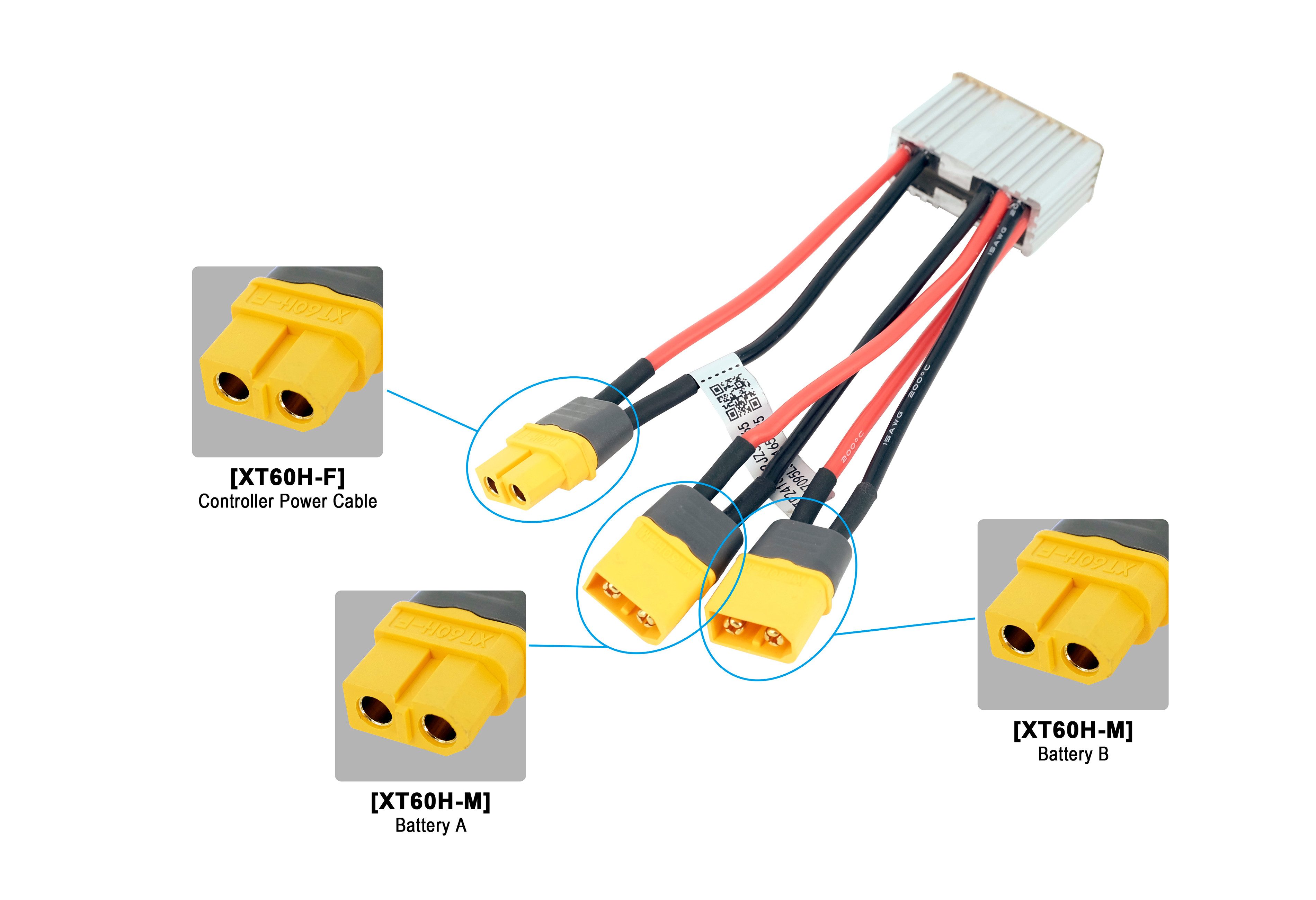 PowerSmart 210.0601000000 Netzkabel, E-Bike Dual Battery Connection Adapter Switcher Module