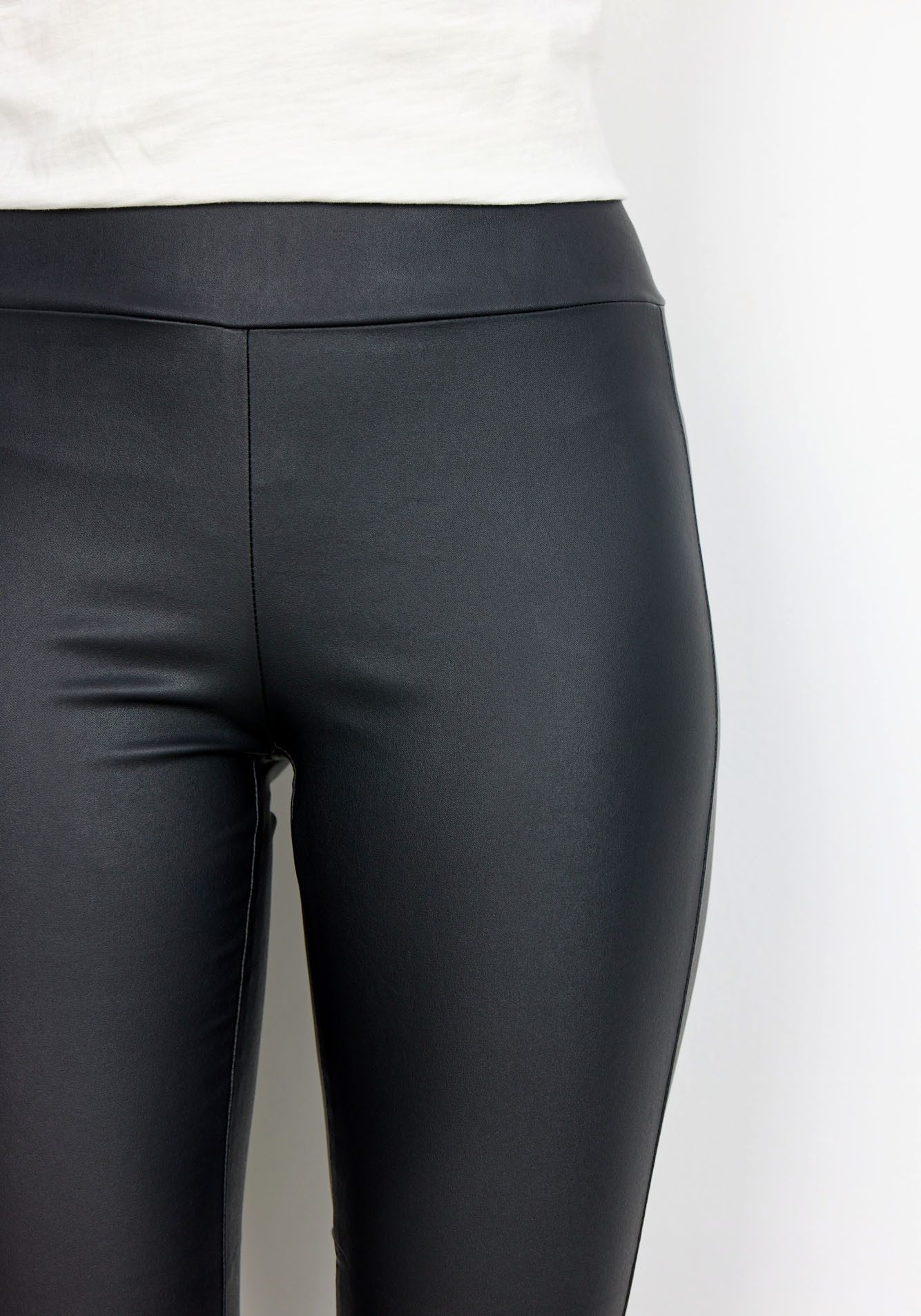 soyaconcept Lederimitathose SC-PAM 2-B aus Lederimitat mit Viskose, Polyamid und Elasthan, hohe Leibhöhe