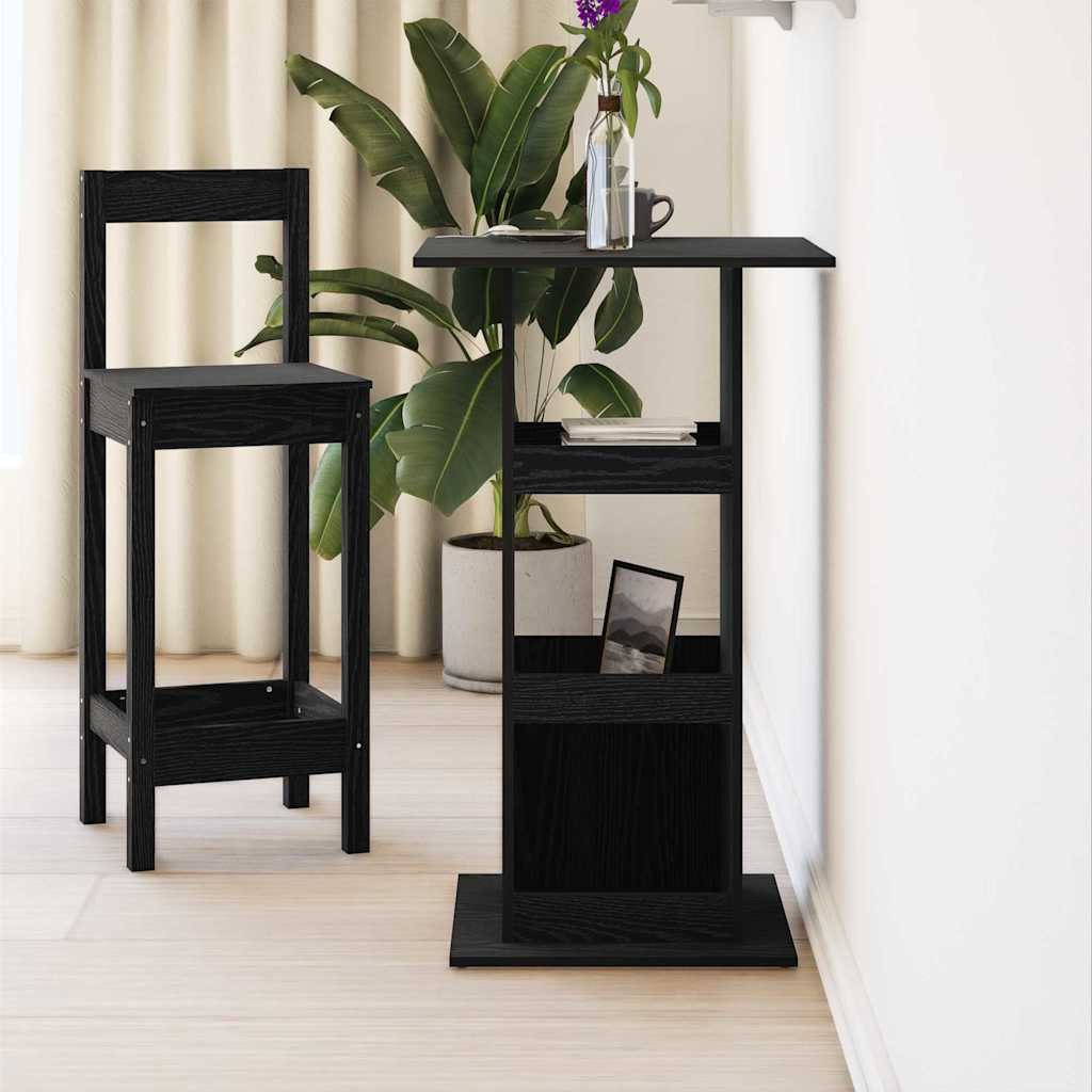 vidaXL Esstisch Bartisch 60 x 60 x 100 cm Holzwerkstoff Schwarz Eichen-Optik (1-St) – Bild 4 von 5