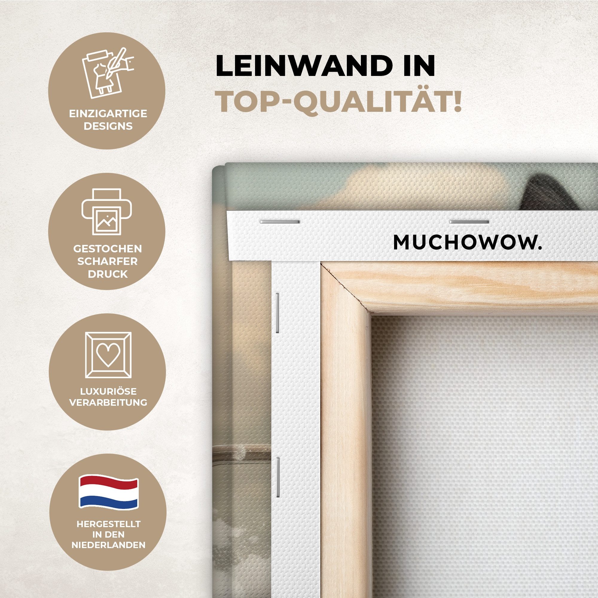 OneMillionCanvasses® Leinwandbild Katze - Bad - günstig online kaufen