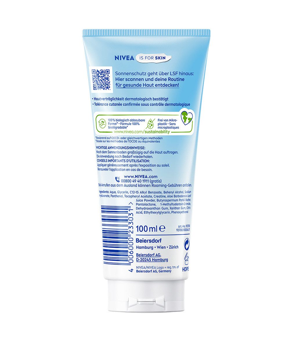 Nivea After Sun-Balsam NIVEA SUN NIVEA Sun After Sun Serum 2 x 100ml Set, 2-tlg., mit Bio-Aloe Vera, Vitamin E und Dual-Hyaluron