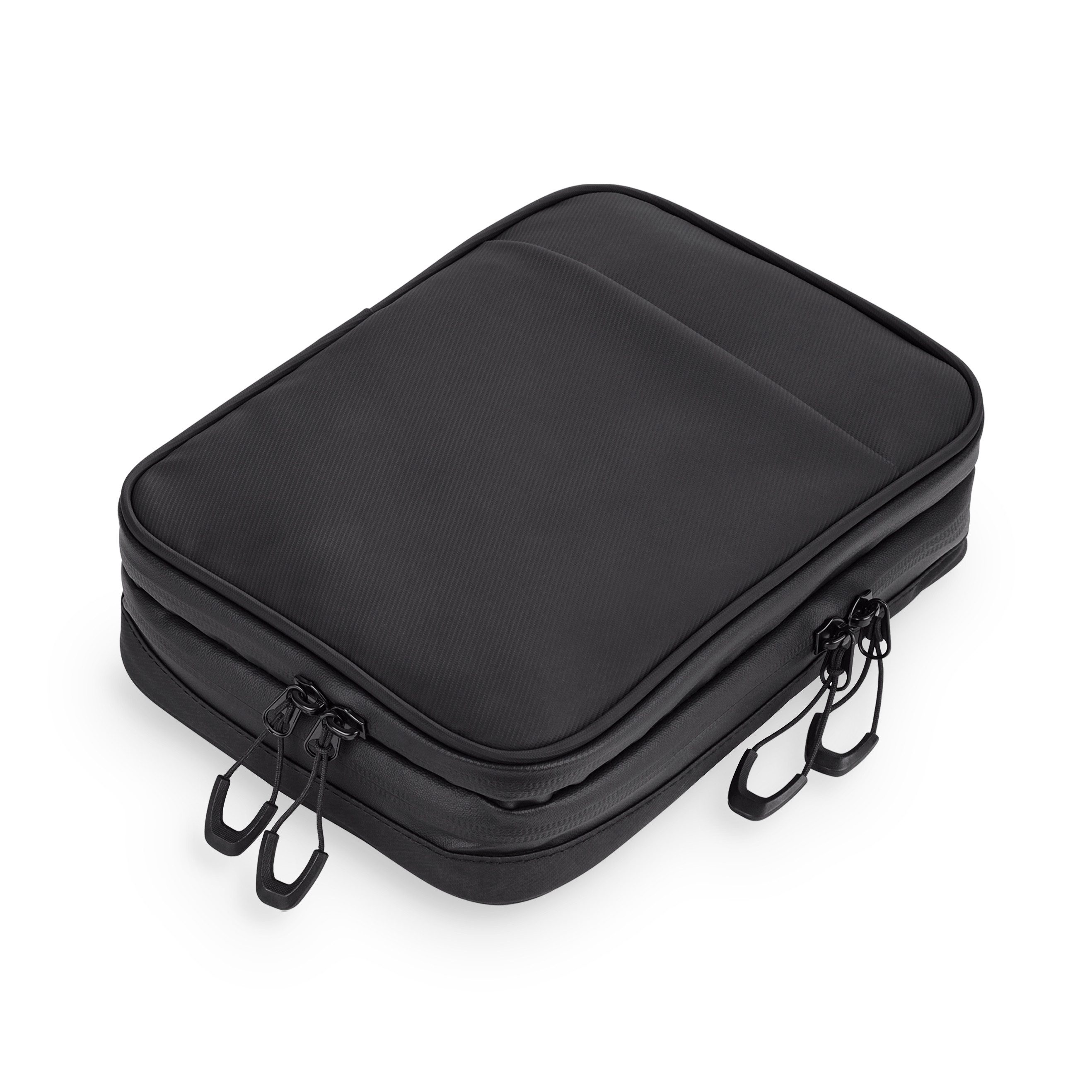 TROIKA Organizer BLACK CONNECTED – wasserabweisender Technik Organizer aus Tarpaulin (1 St), mit vielen Fächern & Trolley-Schlaufe, ideal für Reisen & Büro