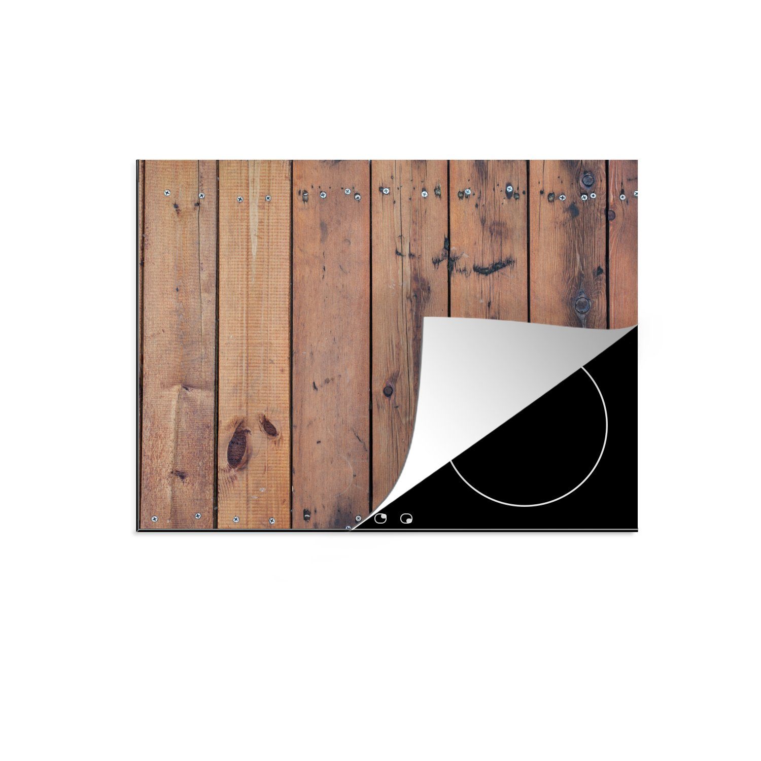 MuchoWow Herdblende-/Abdeckplatte Struktur der verwitterten Bretter, Vinyl, (1 tlg), 59x52 cm, Ceranfeldabdeckung für die küche, Induktionsmatte