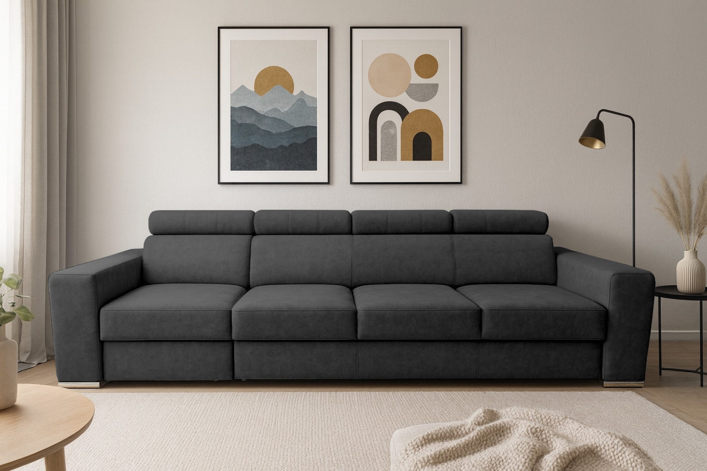 Deine Möbel 24 Sofa Couch 3-Sitzer / 4-Sitzer ELMO, mit Schlaffunktion