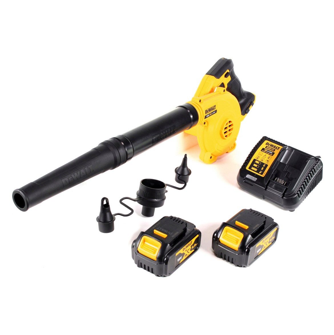 DeWalt Akku-Laubbläser DCV 100 M2 18 V + 2x Akku 4,0 Ah + Ladegerät